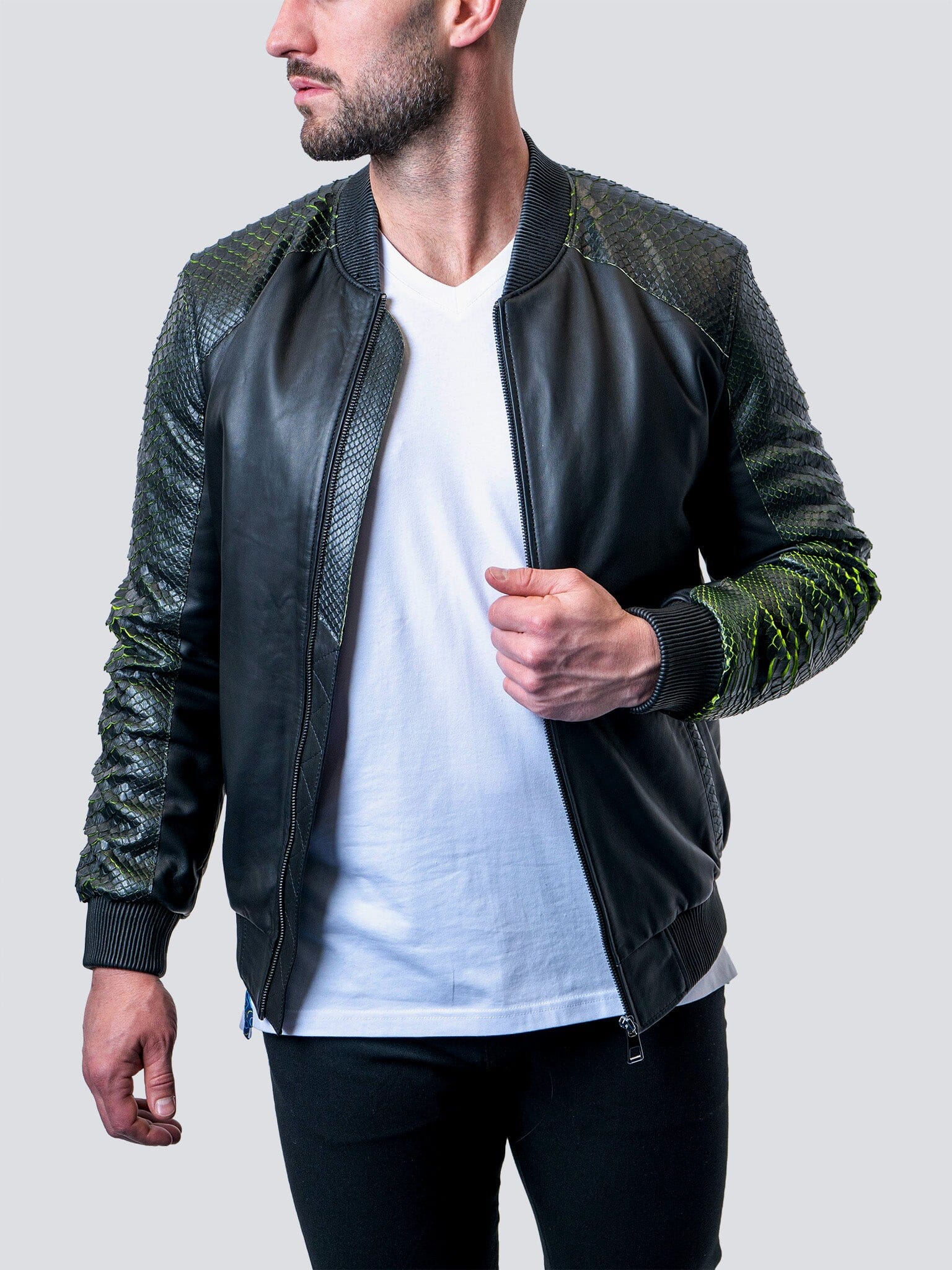 Leather SleevePython Black