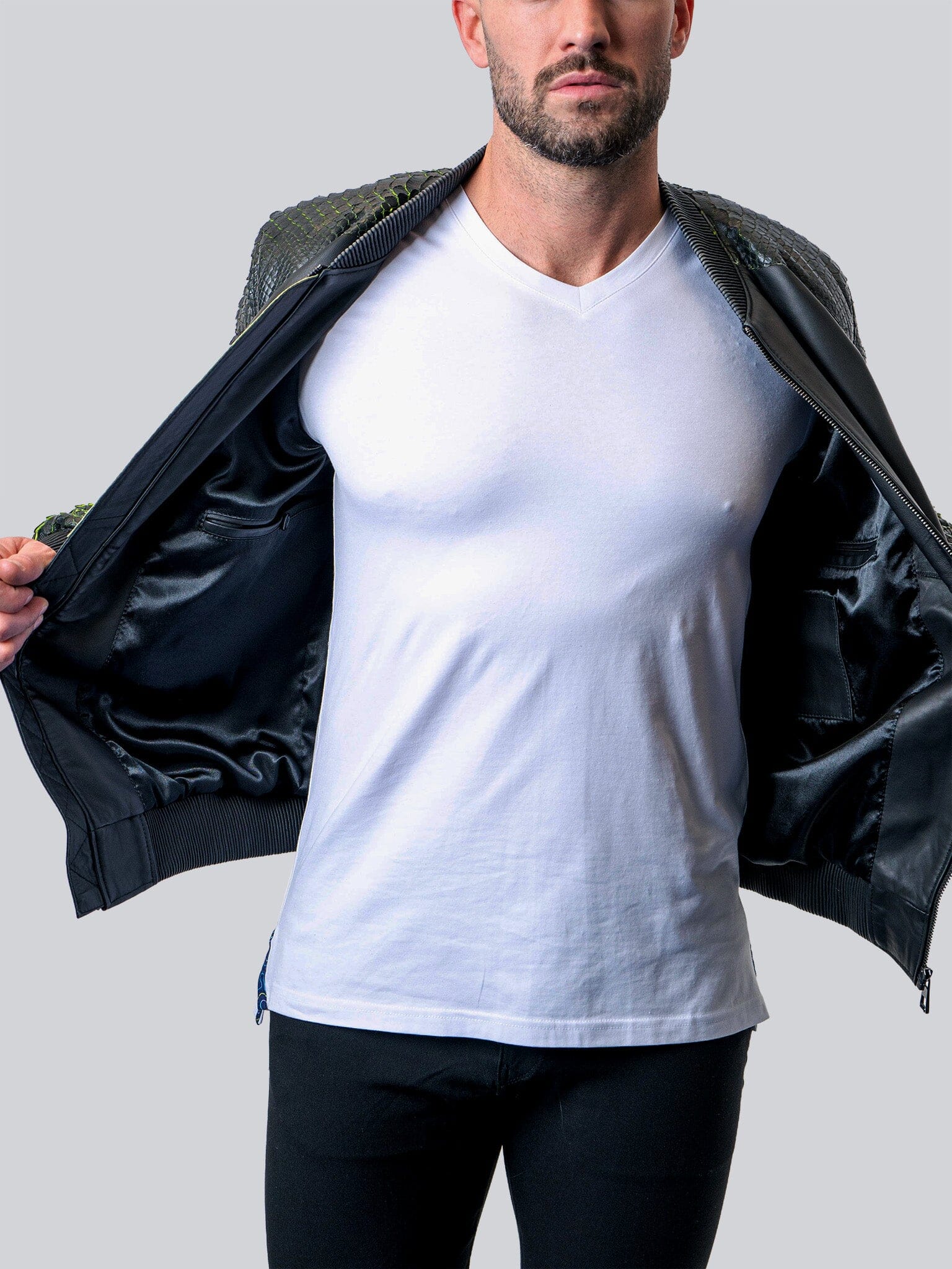 Leather SleevePython Black