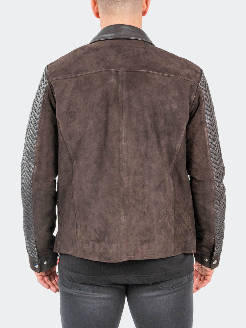 Leather SuedeKnit Brown