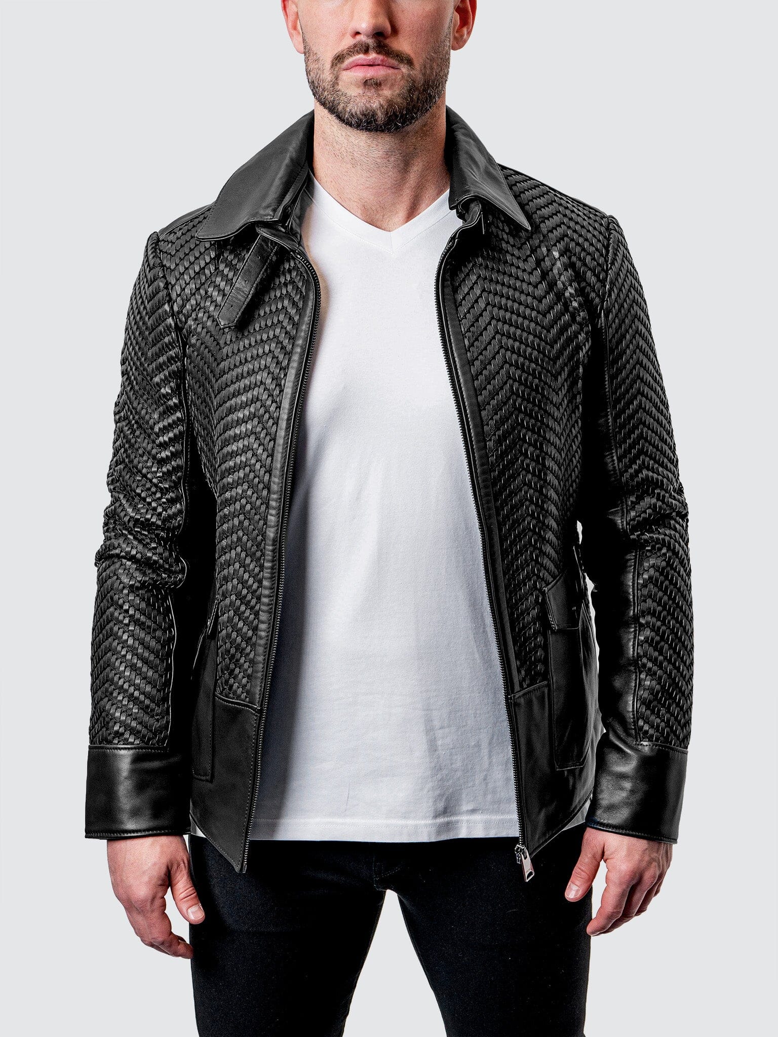 Tresser Black Leather Jacket