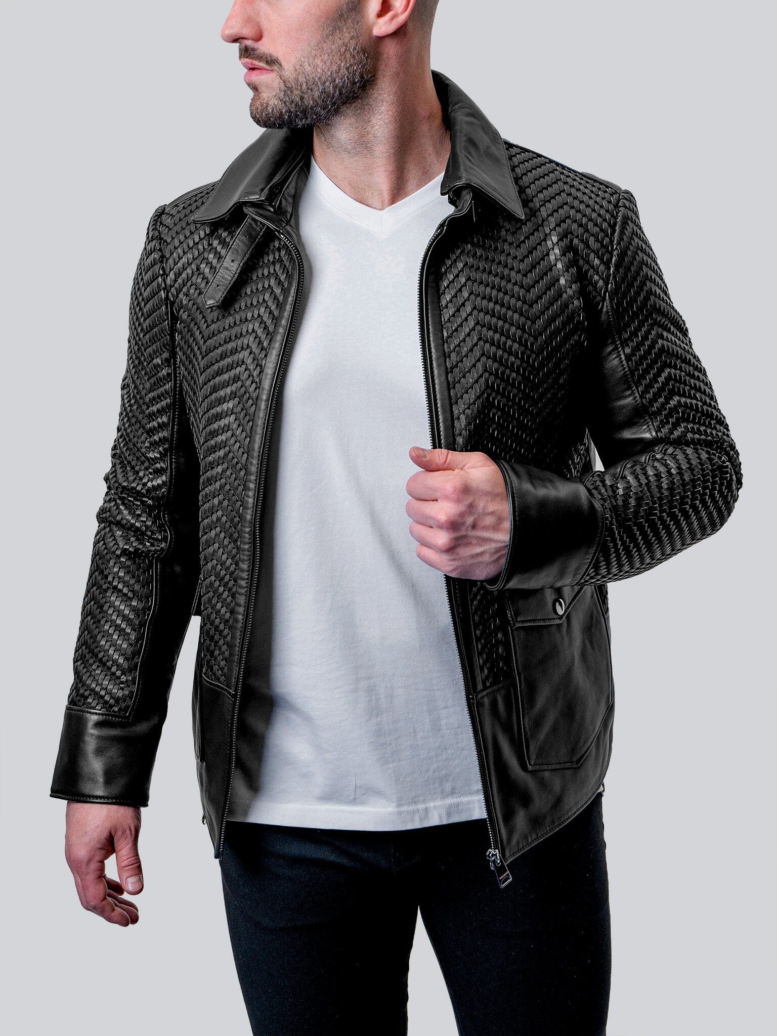 Tresser Black Leather Jacket