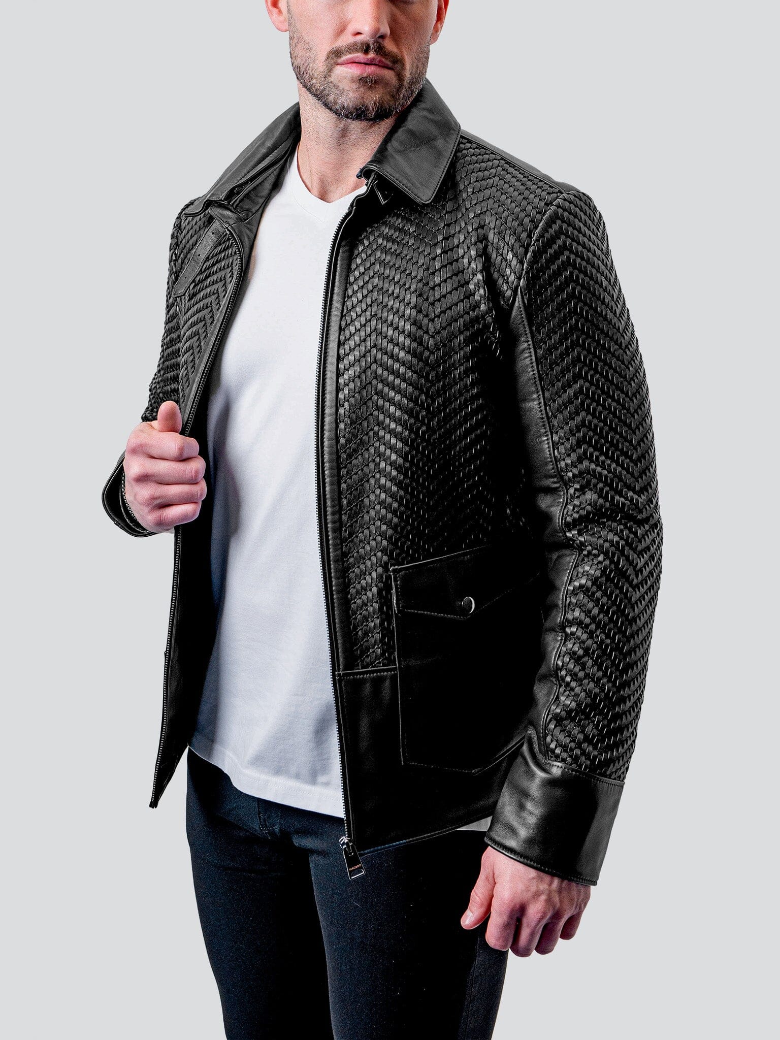 Tresser Black Leather Jacket