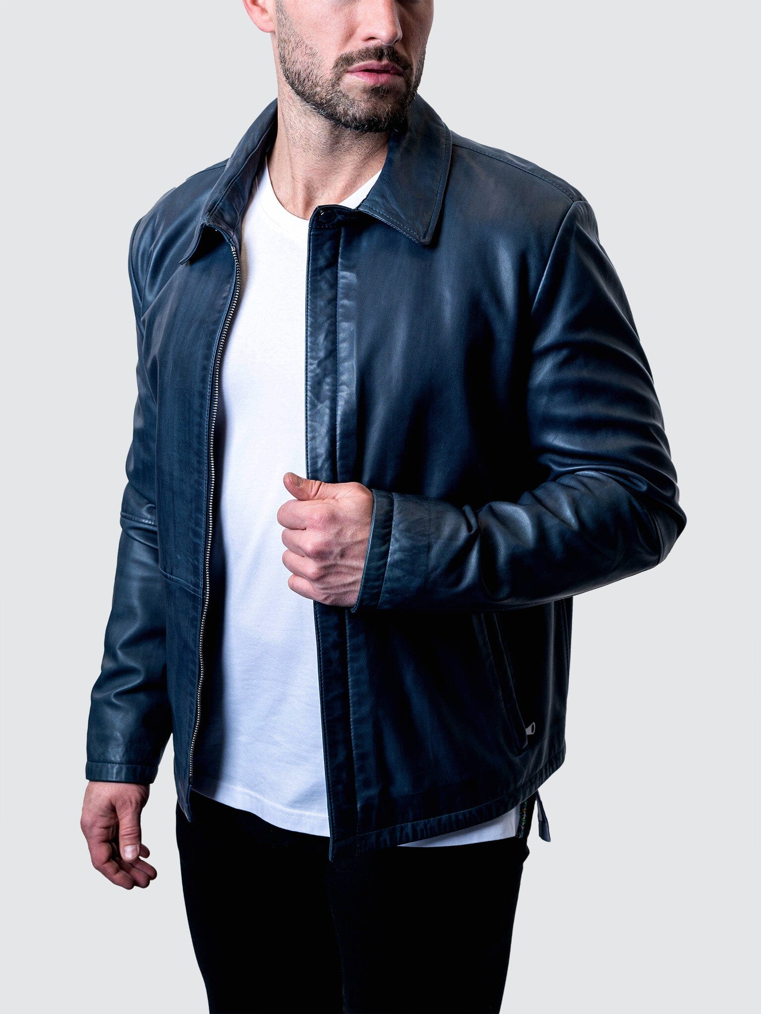 Leather Washed Blue