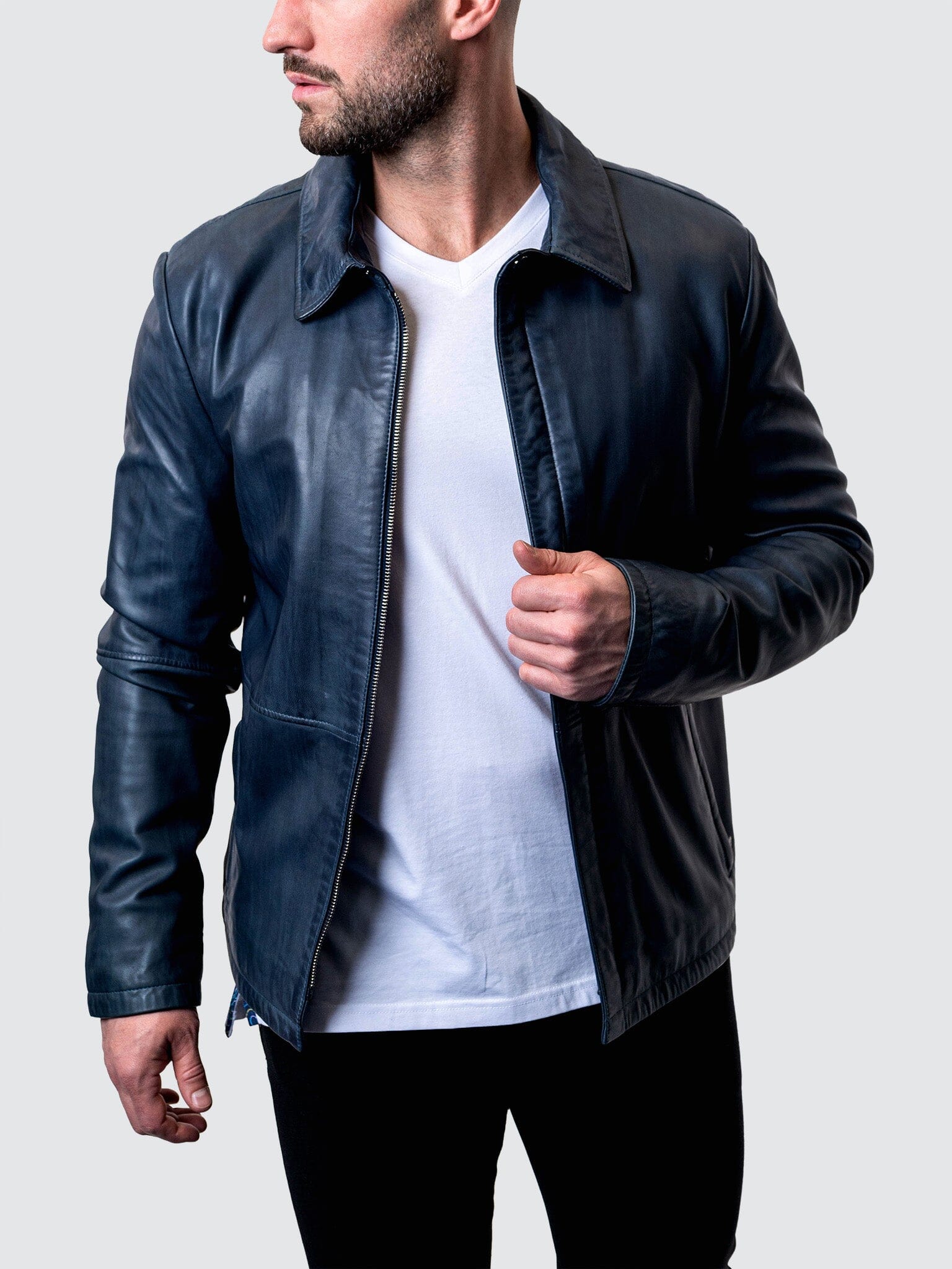 Leather Washed Blue