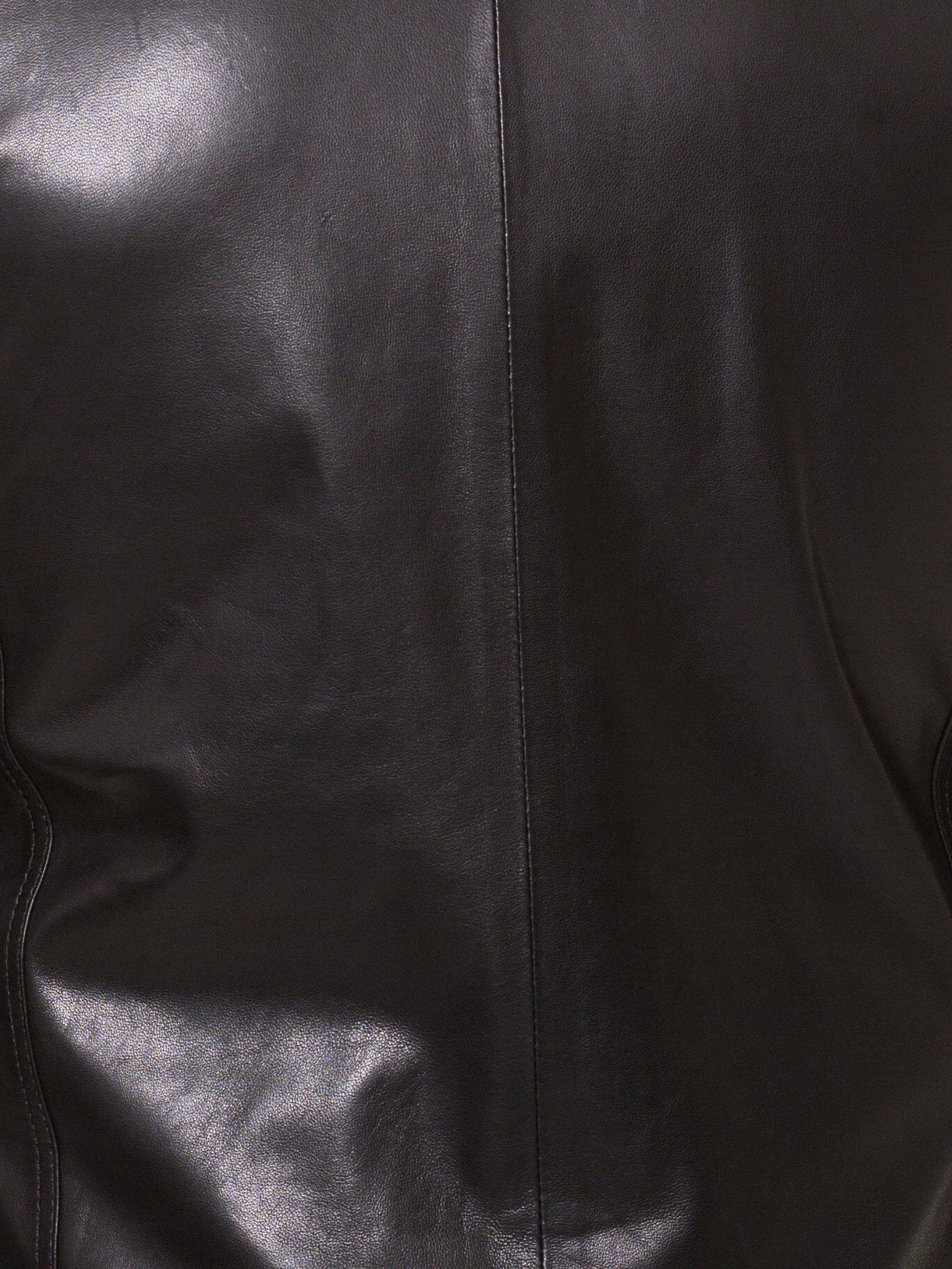 Collar Black Leather Jacket
