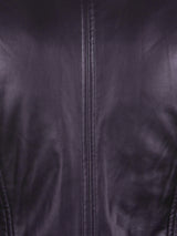 Leather MiddleHoodie Black View-2