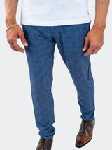 Pants Grey Melange Blue View-3