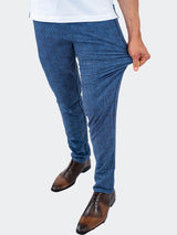 Pants Grey Melange Blue View-5