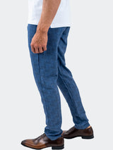 Pants Grey Melange Blue View-6