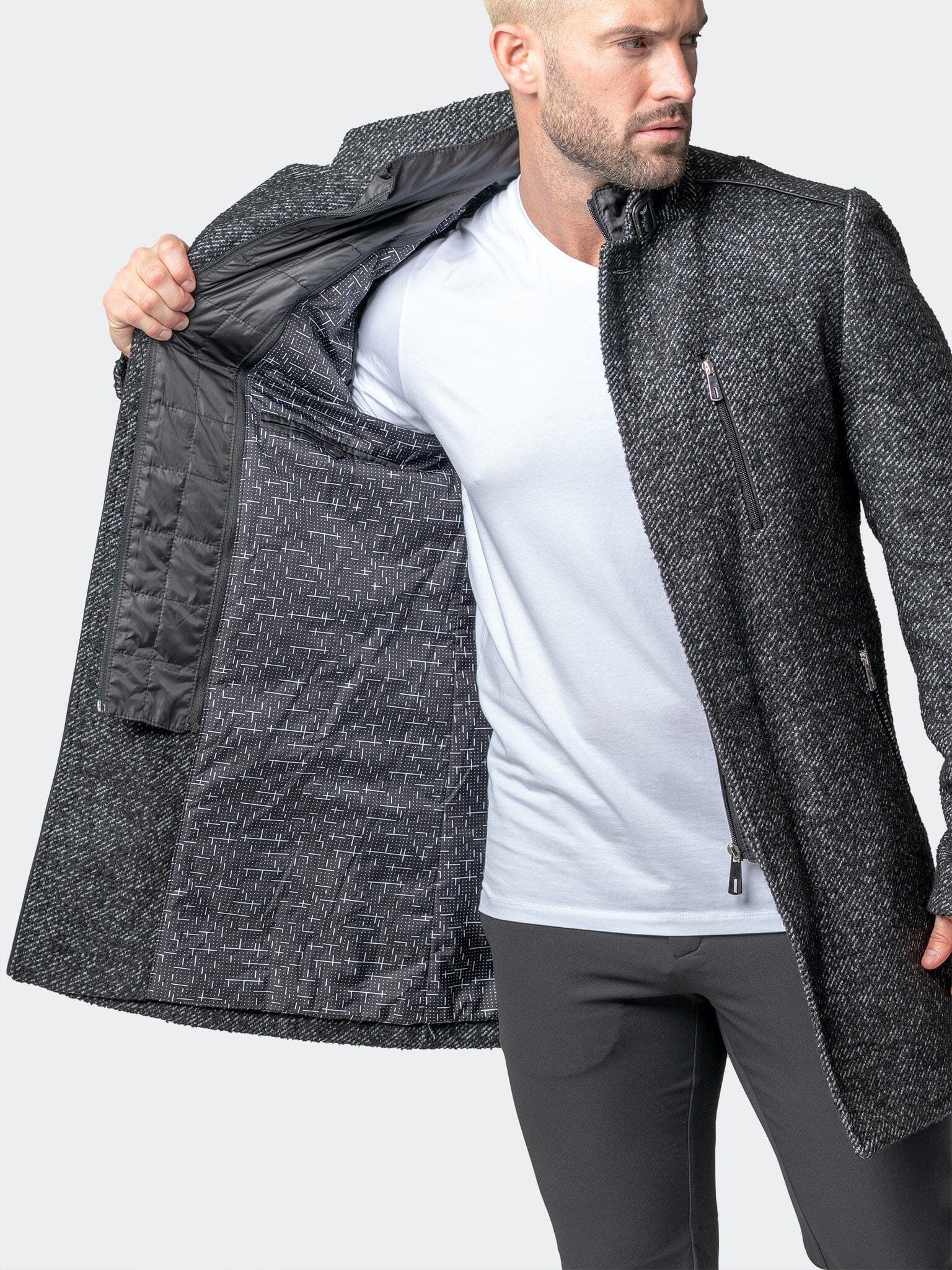Perm Captain Grey Peacoat – Maceoo