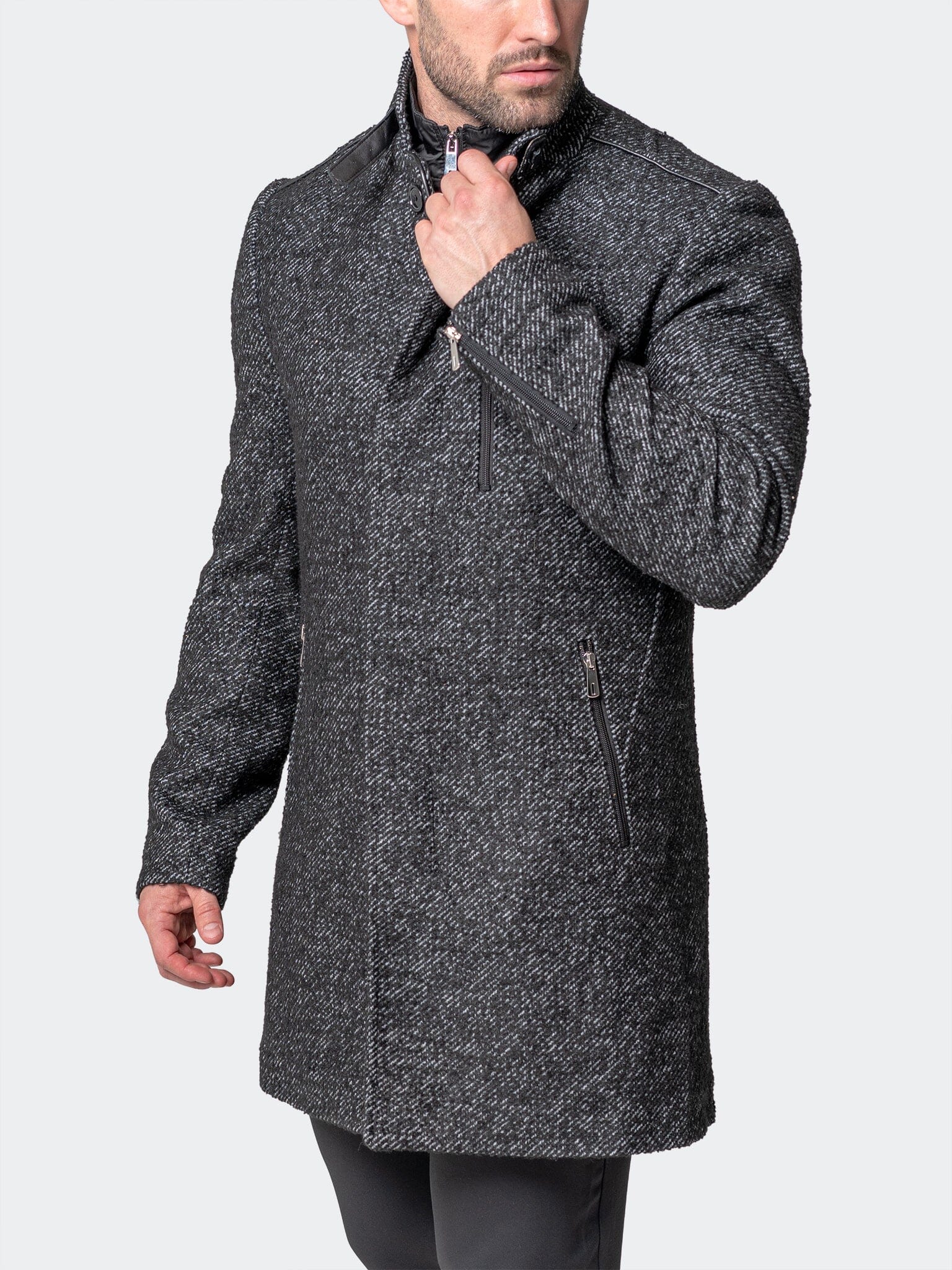 Perm Captain Grey Peacoat – Maceoo
