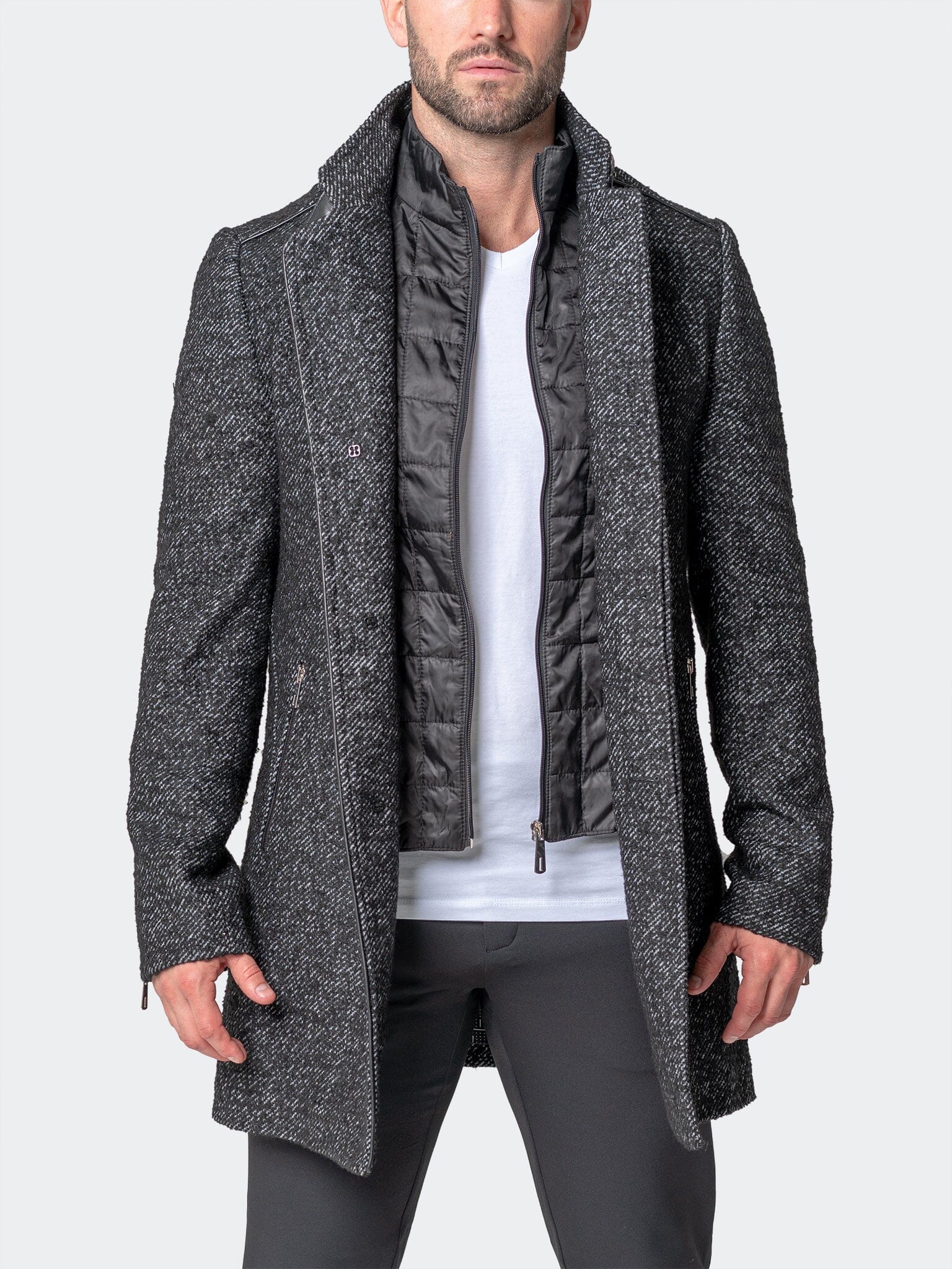 Perm Captain Grey Peacoat – Maceoo