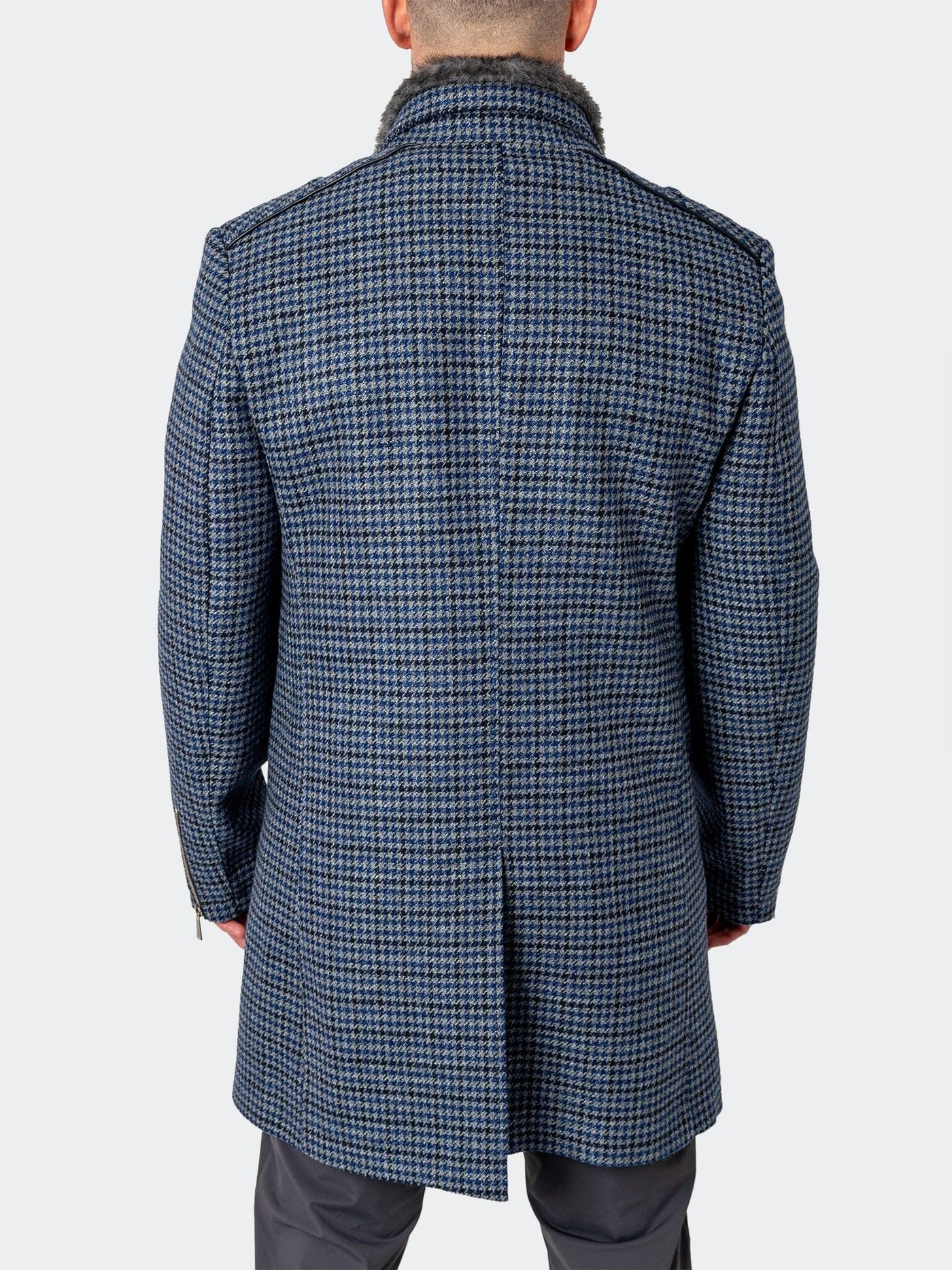 Peacoat Captain Houndstooth Blue – Maceoo