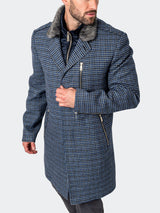 Peacoat Captain Houndstooth Blue View-4