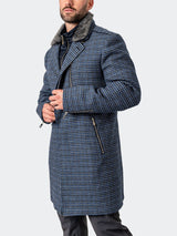 Peacoat Captain Houndstooth Blue View-6