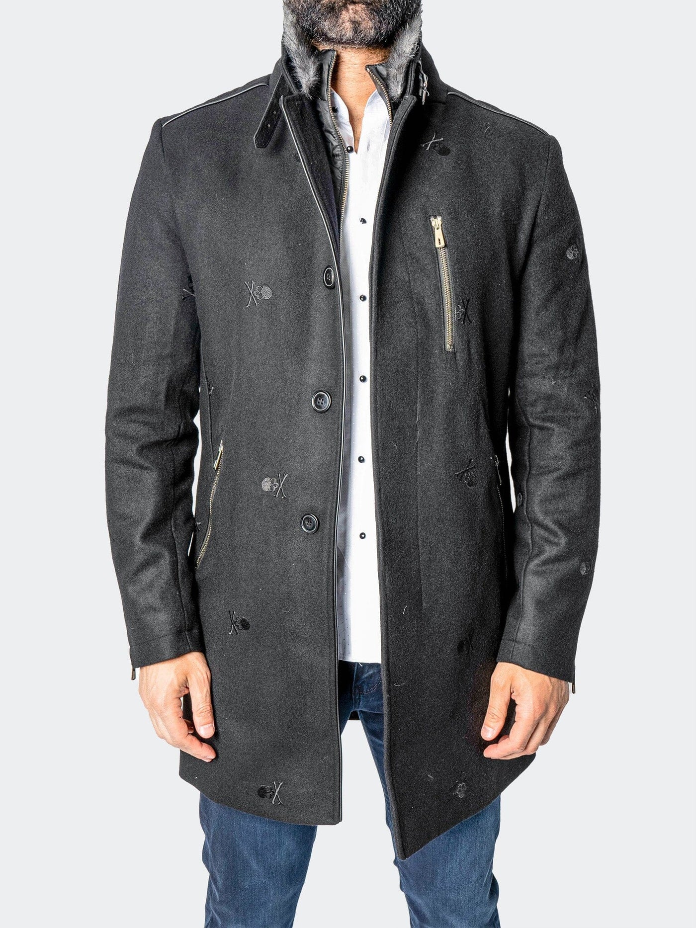 Peacoat CaptainSkull Black – Maceoo