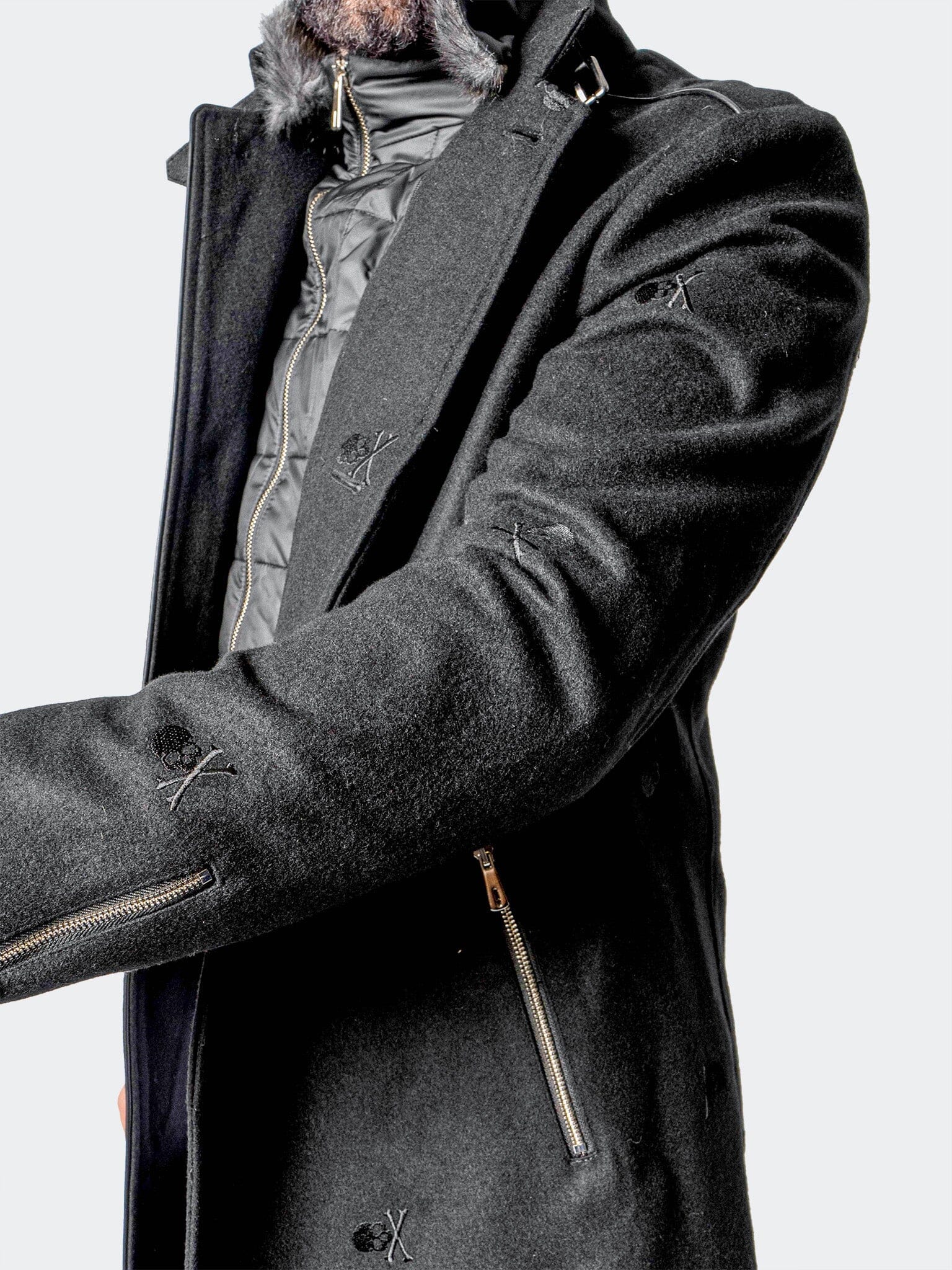 Peacoat CaptainSkull Black – Maceoo
