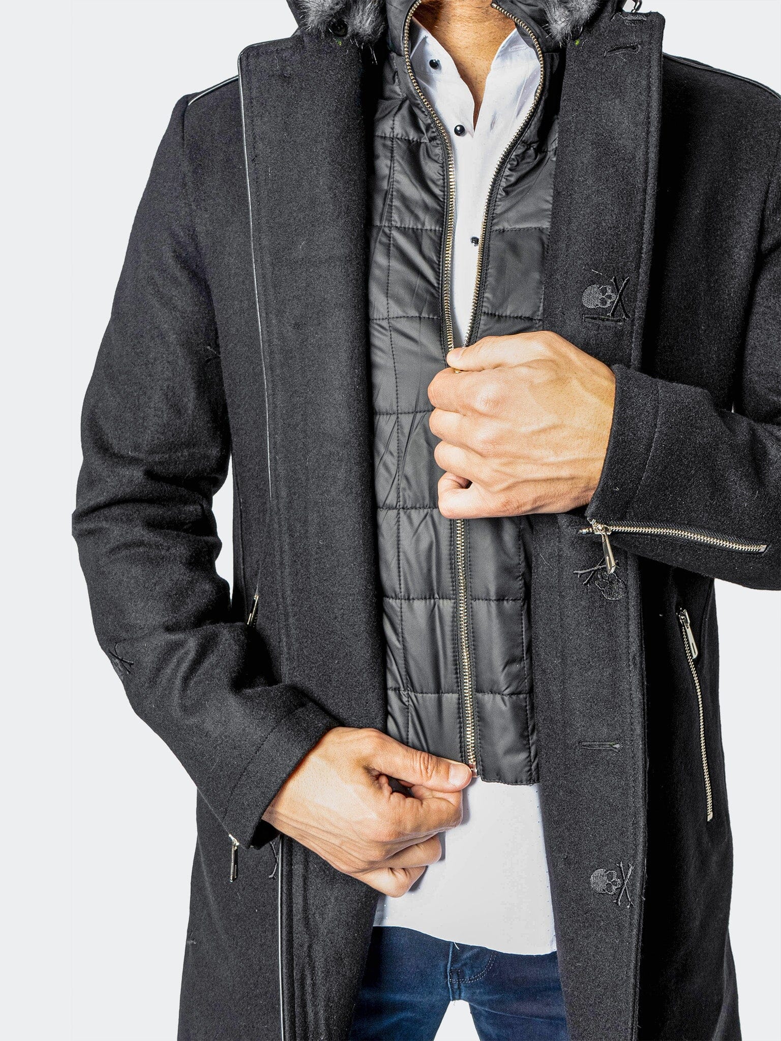 Peacoat CaptainSkull Black – Maceoo