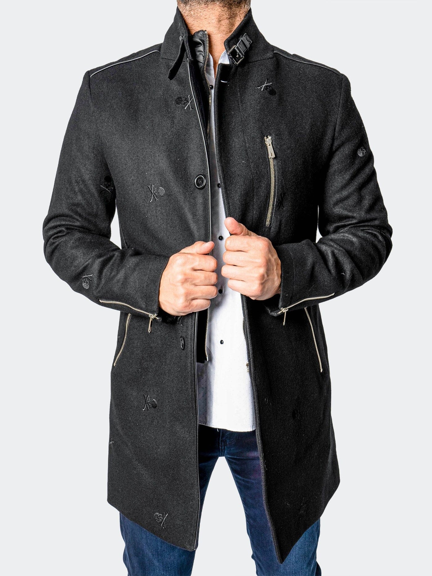 Peacoat CaptainSkull Black – Maceoo