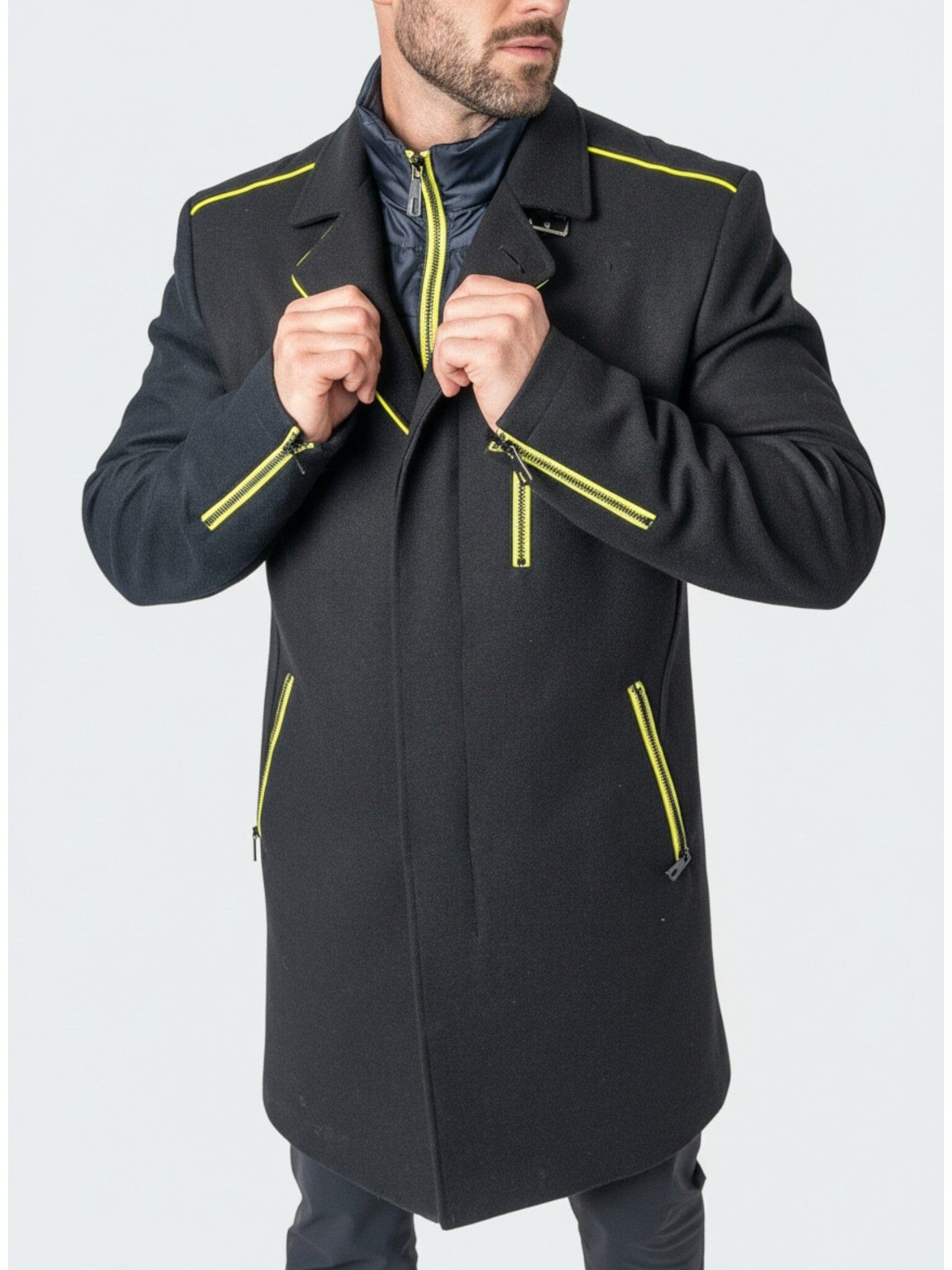Captain Volt Black Peacoat – Maceoo