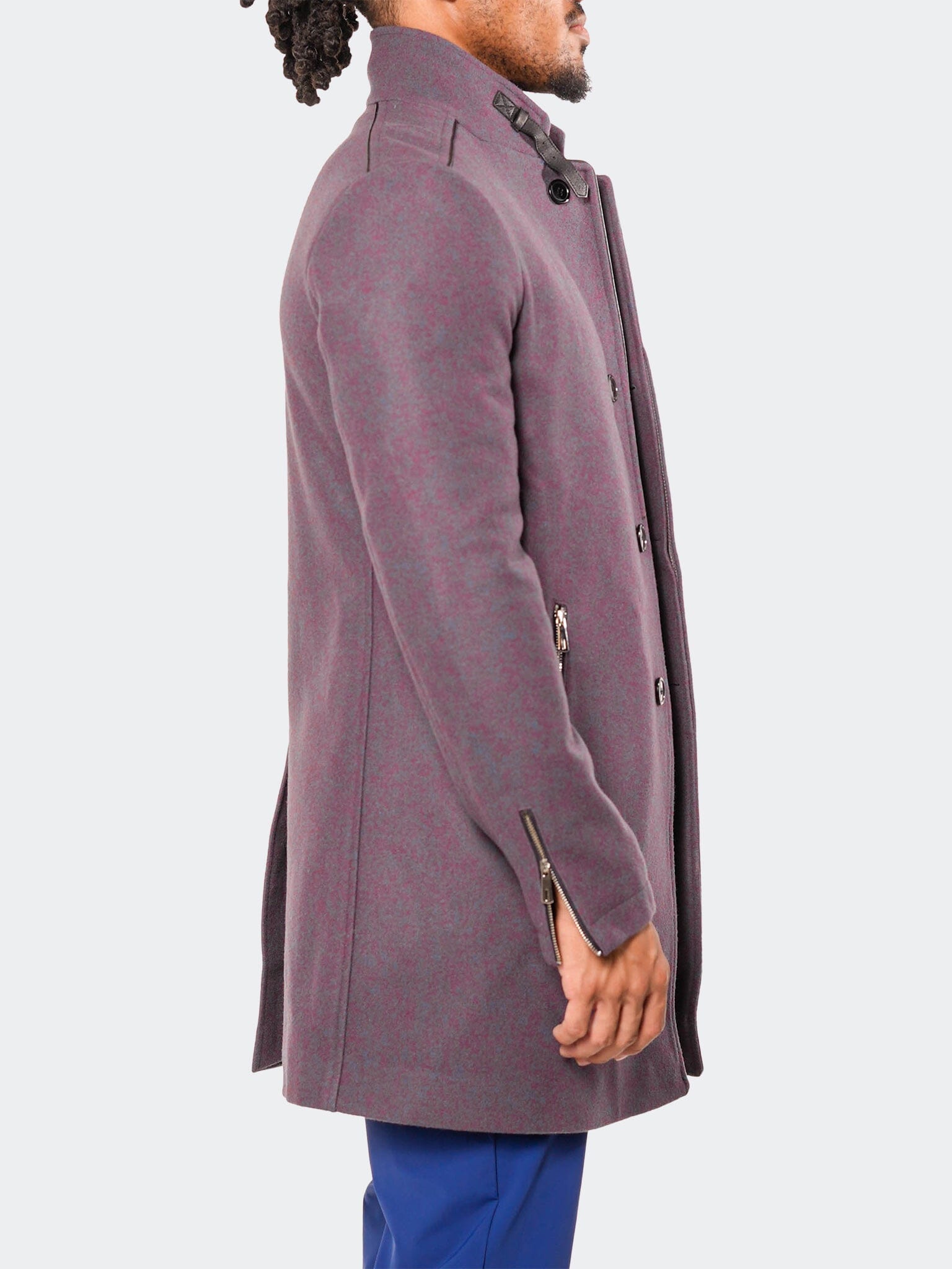 Captain Bordeaux Blue Peacoat