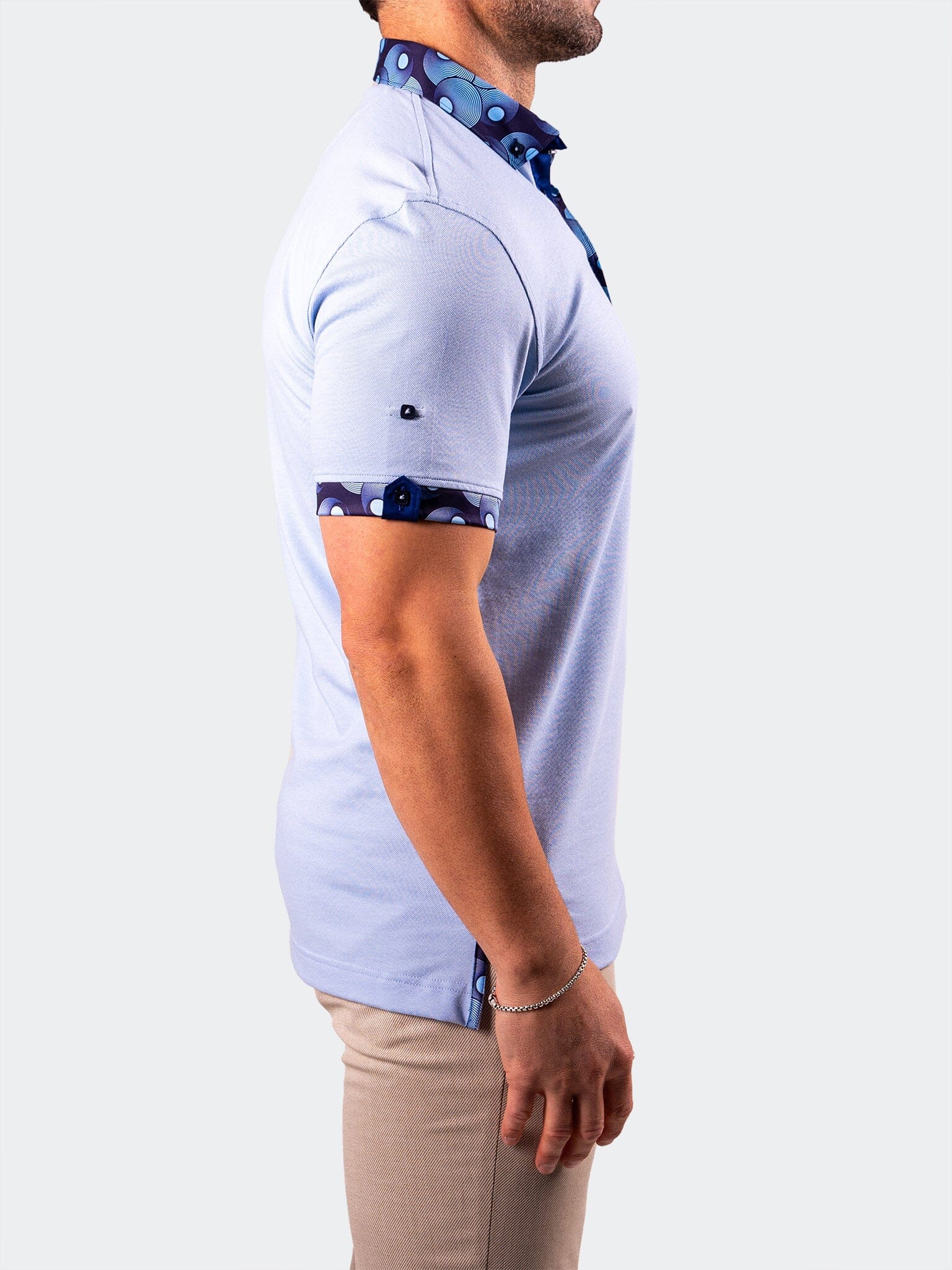 Collar Solid Baby Blue Polo