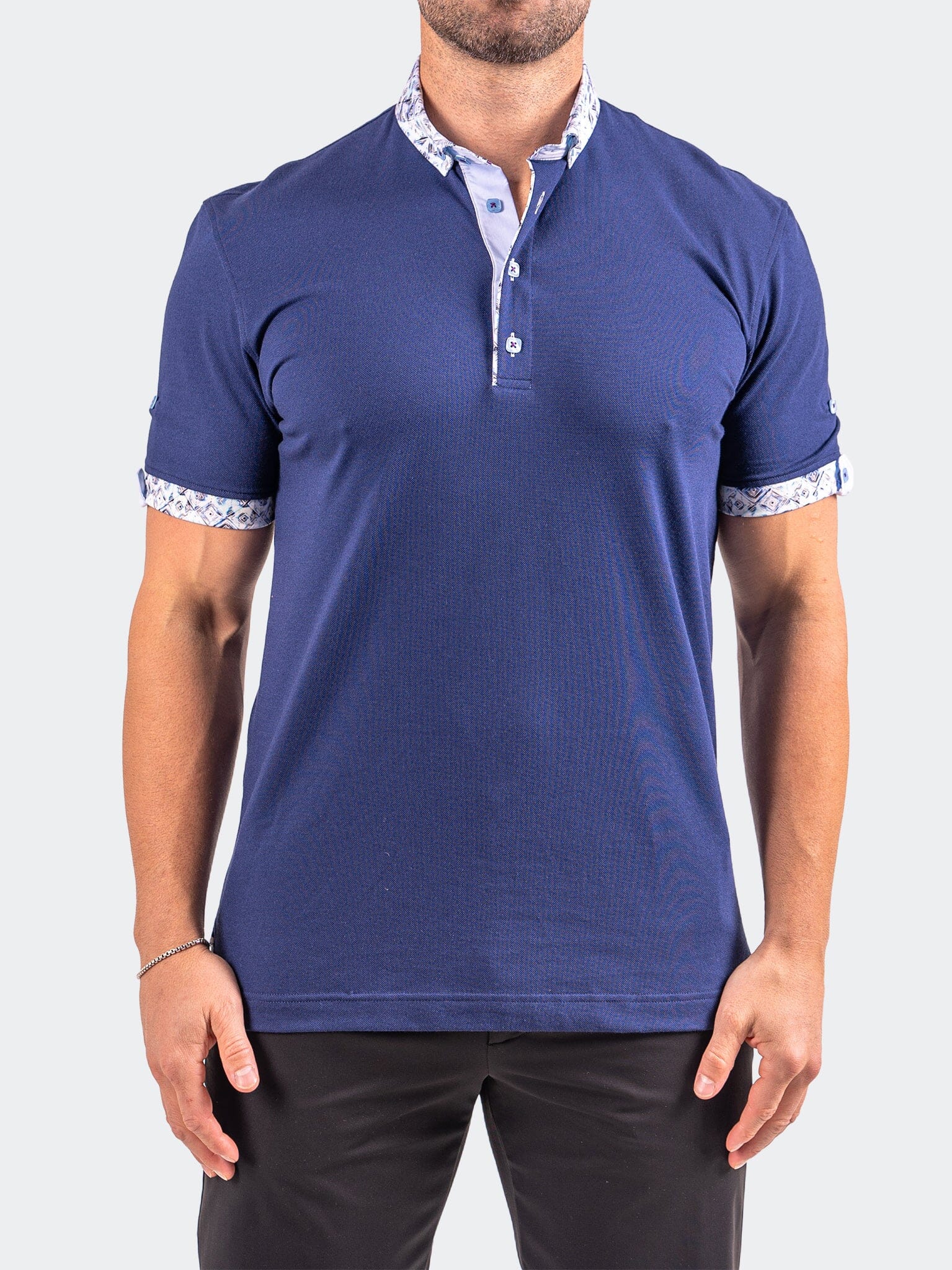 Polo CollarSolidCobalt Blue