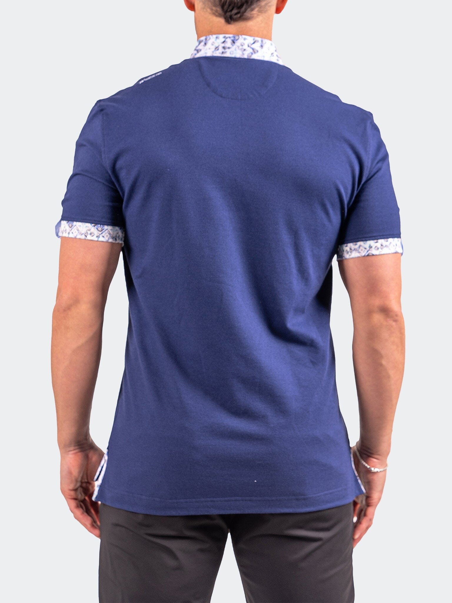 Polo CollarSolidCobalt Blue
