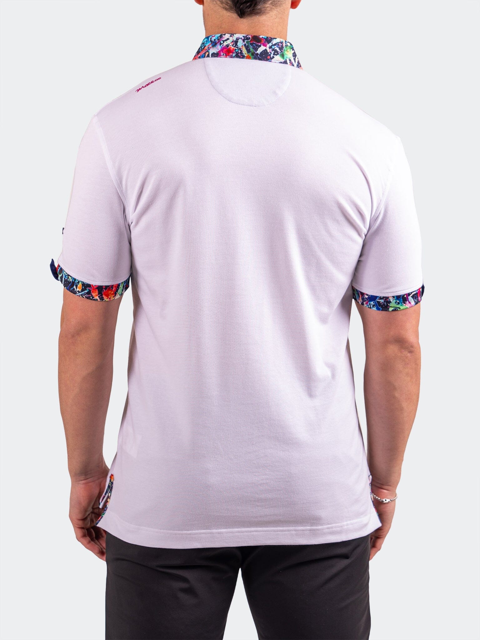Polo CollarSolidCotton White