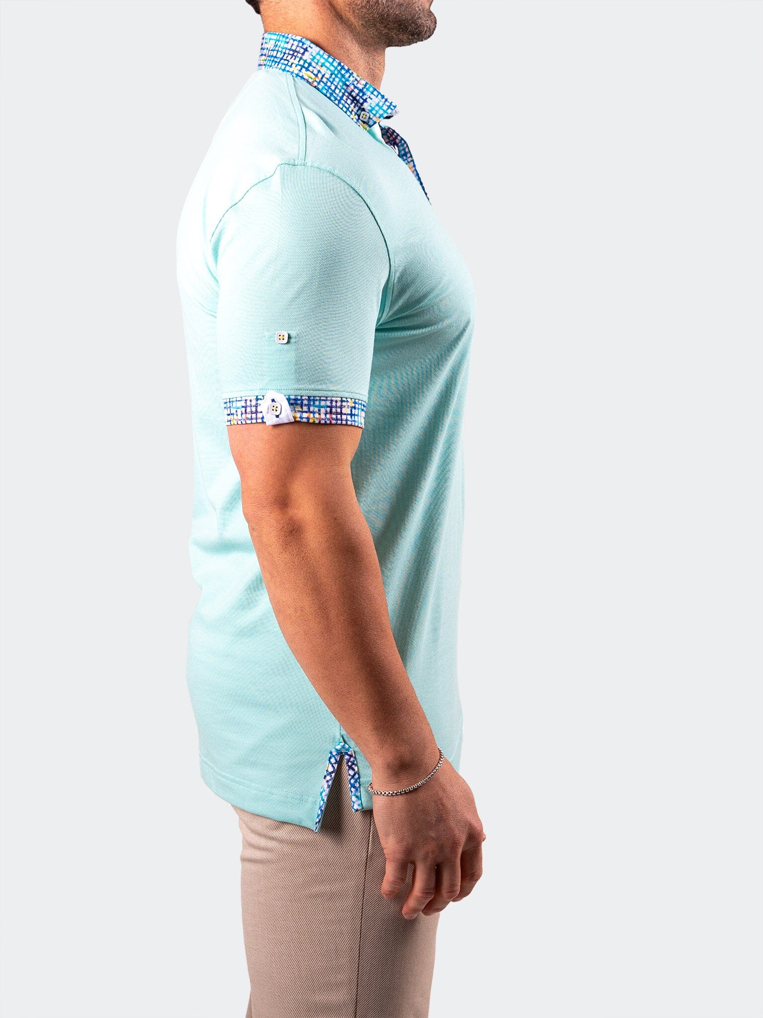 Polo CollarSolidPastel Green