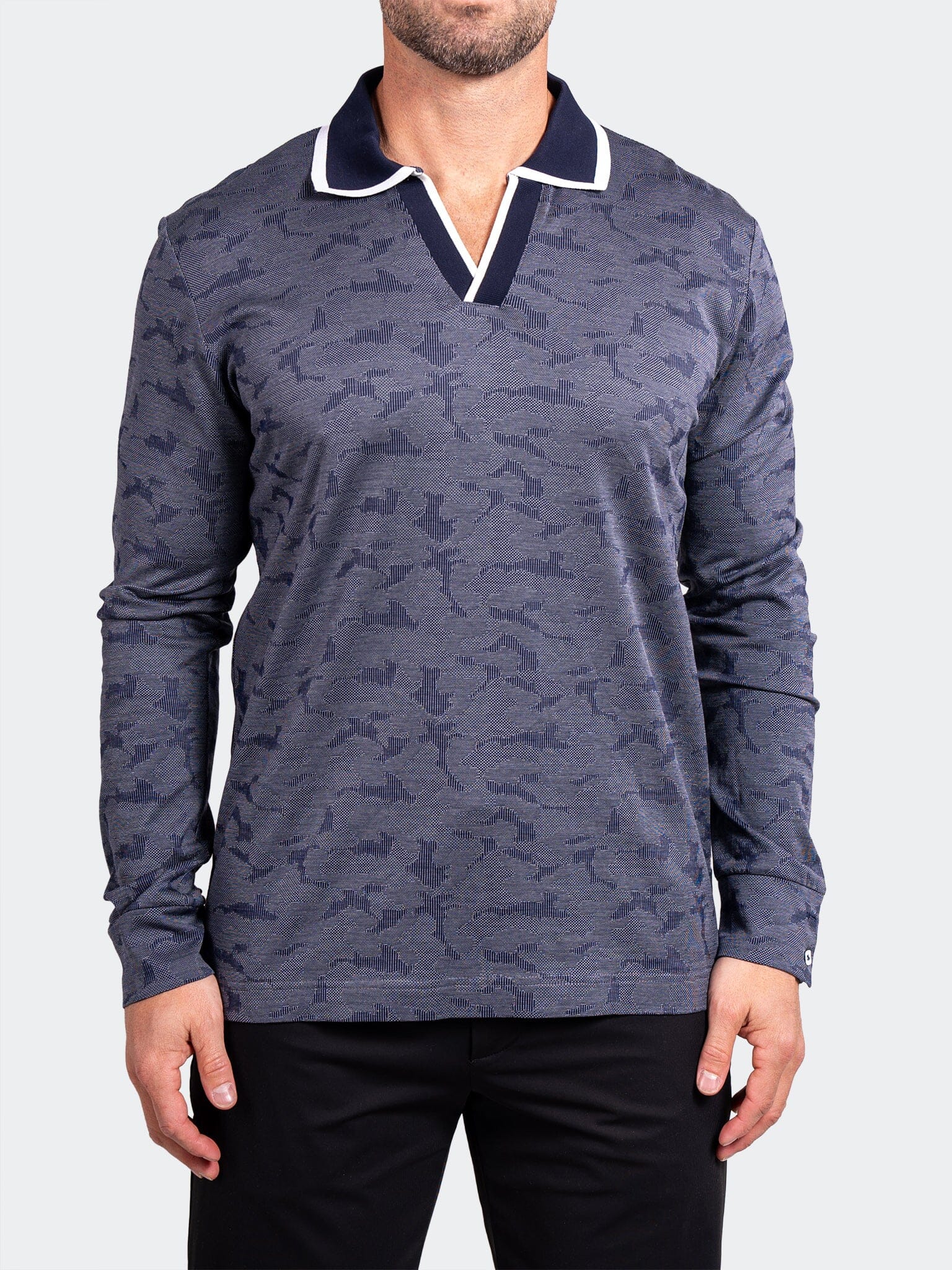 Knit Ascension Blue Camo Polo