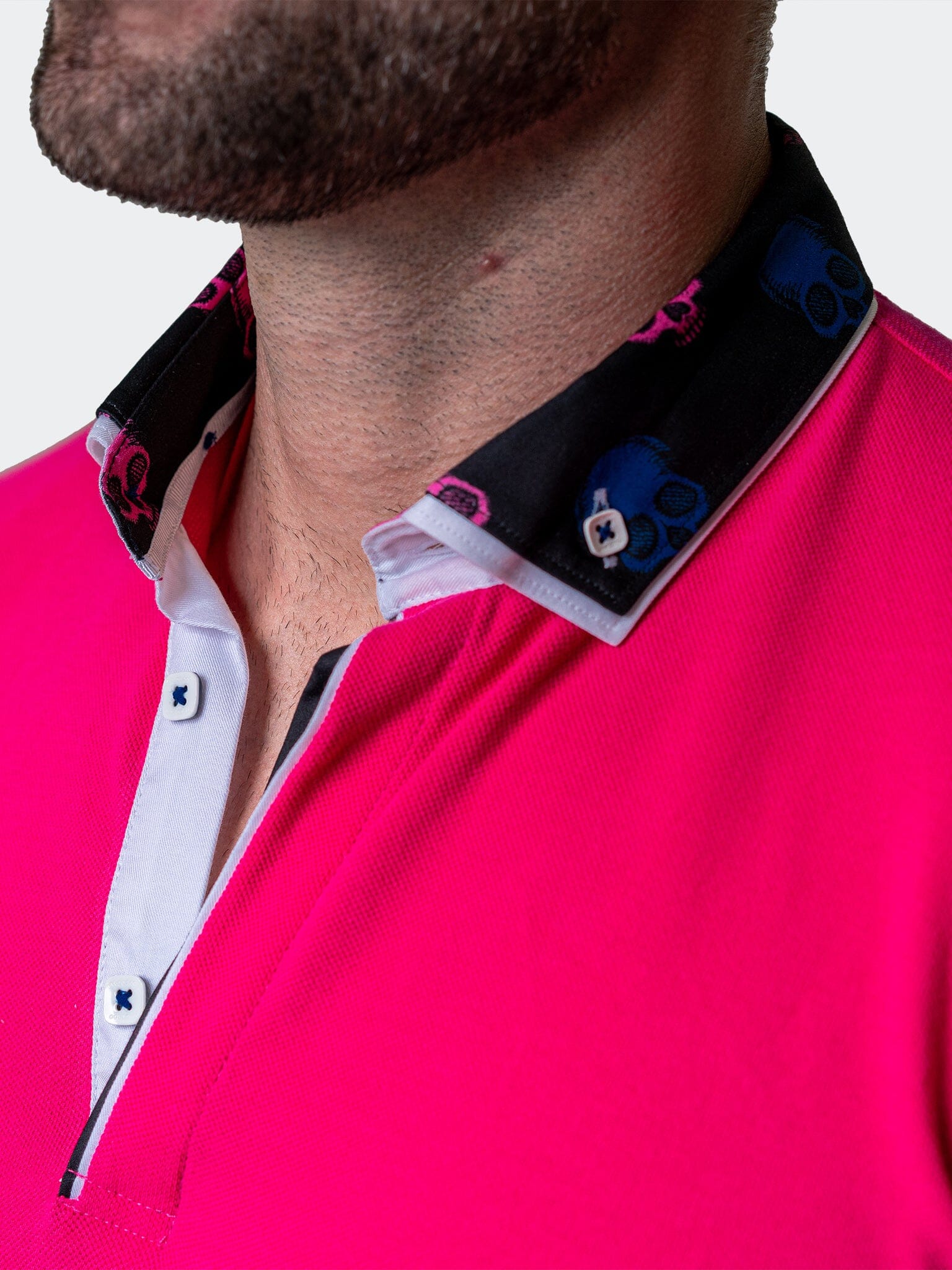 Mozart Solid Skull Fuchsia Polo – Maceoo