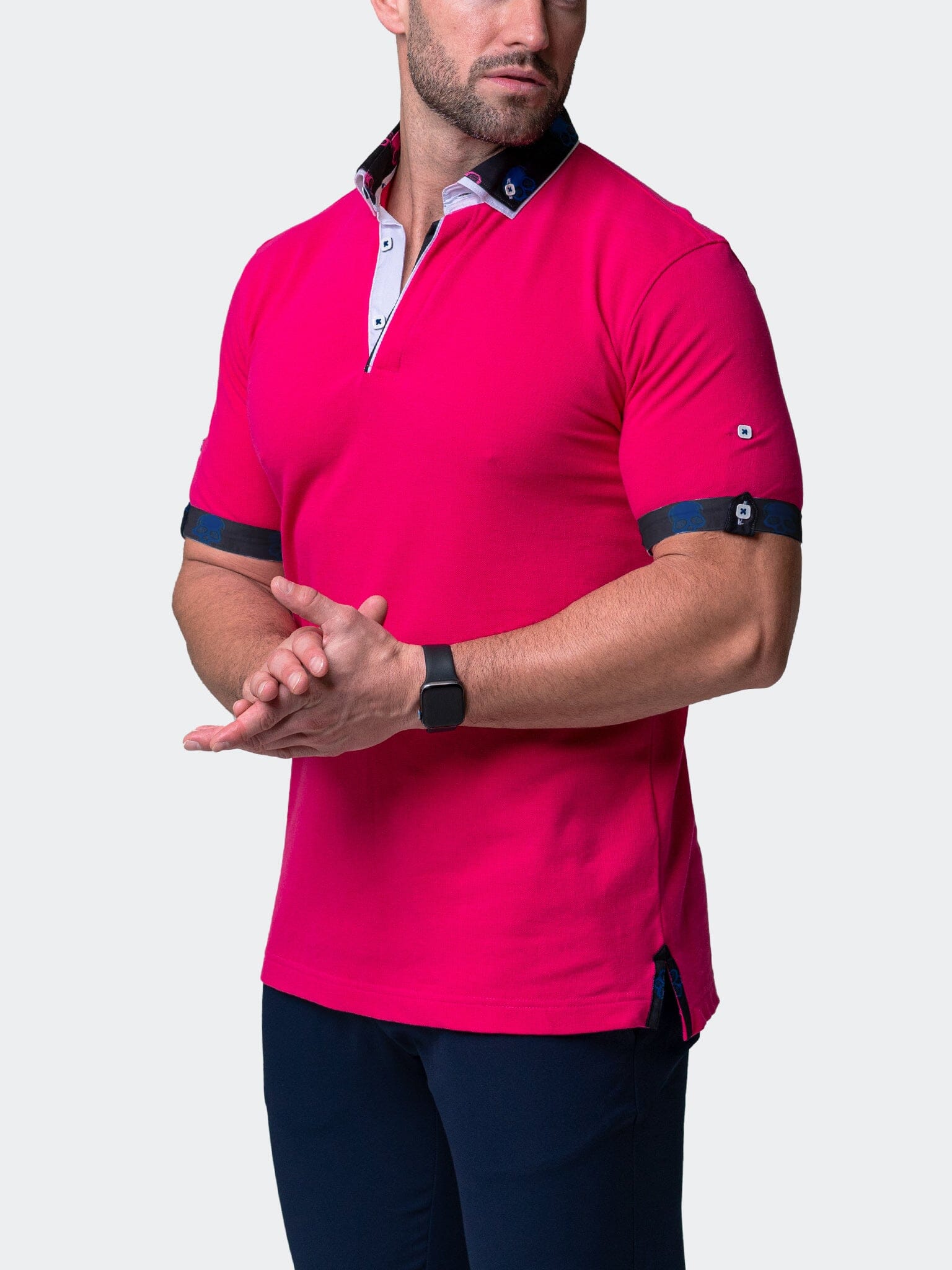 Mozart Solid Skull Fuchsia Polo
