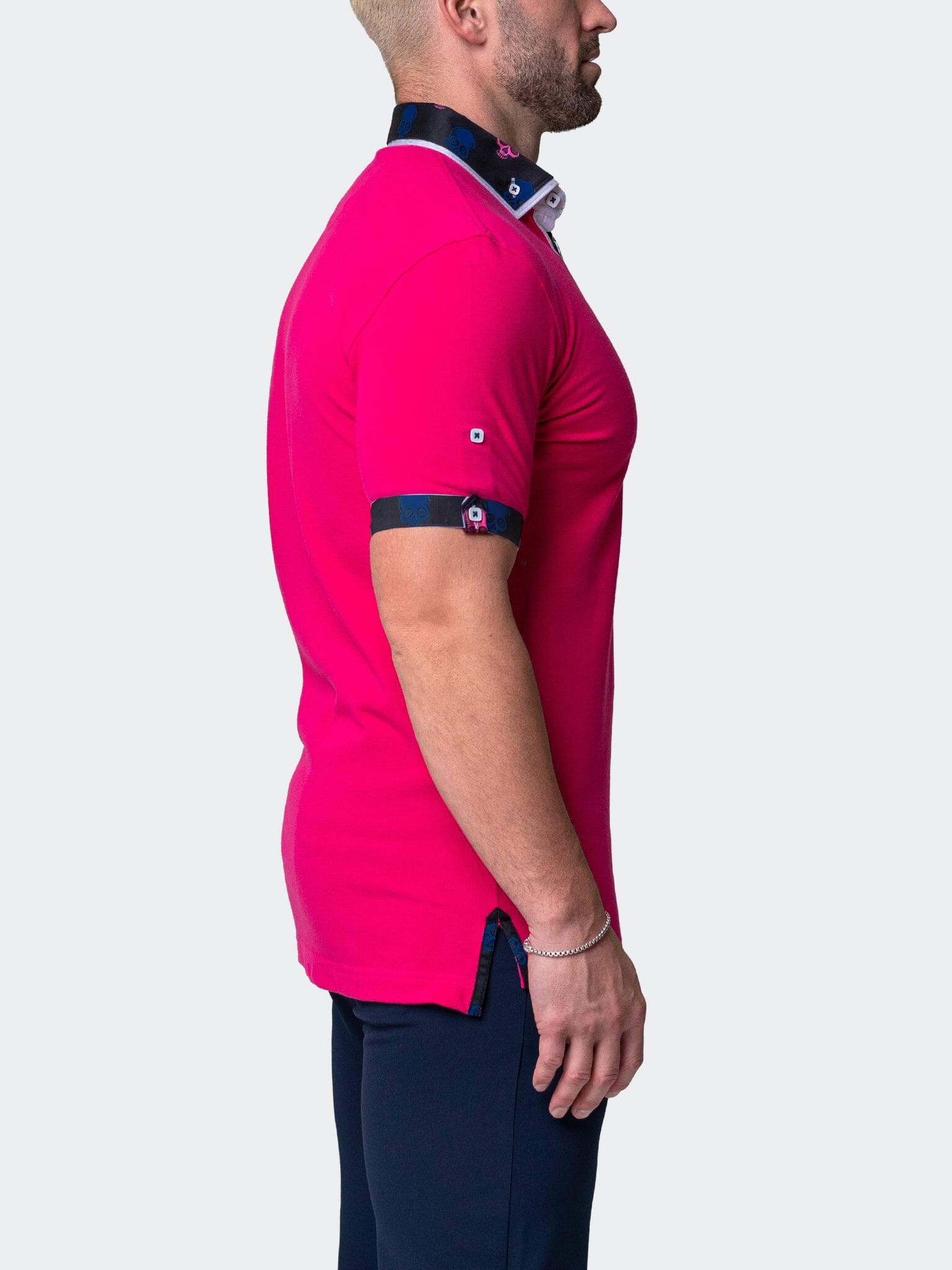 Mozart Solid Skull Fuchsia Polo