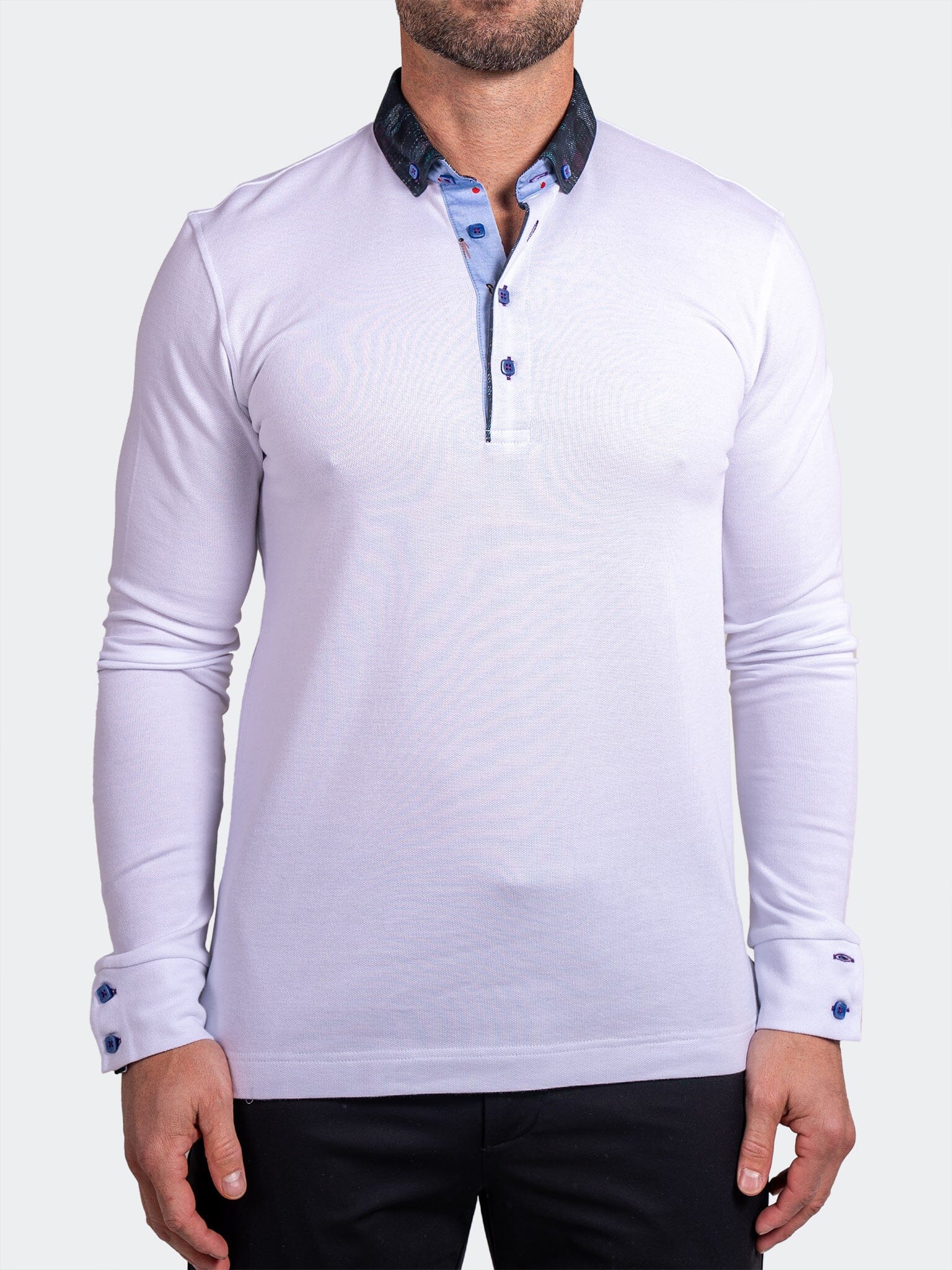 Newton Ascension White Long Sleeve Polo