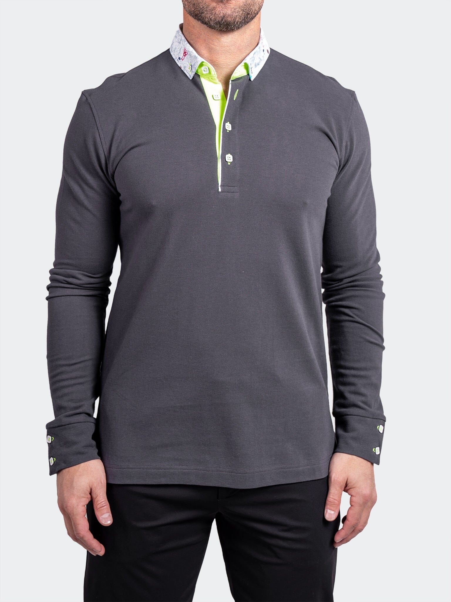 Newton Ascension Grey Long Sleeve Polo