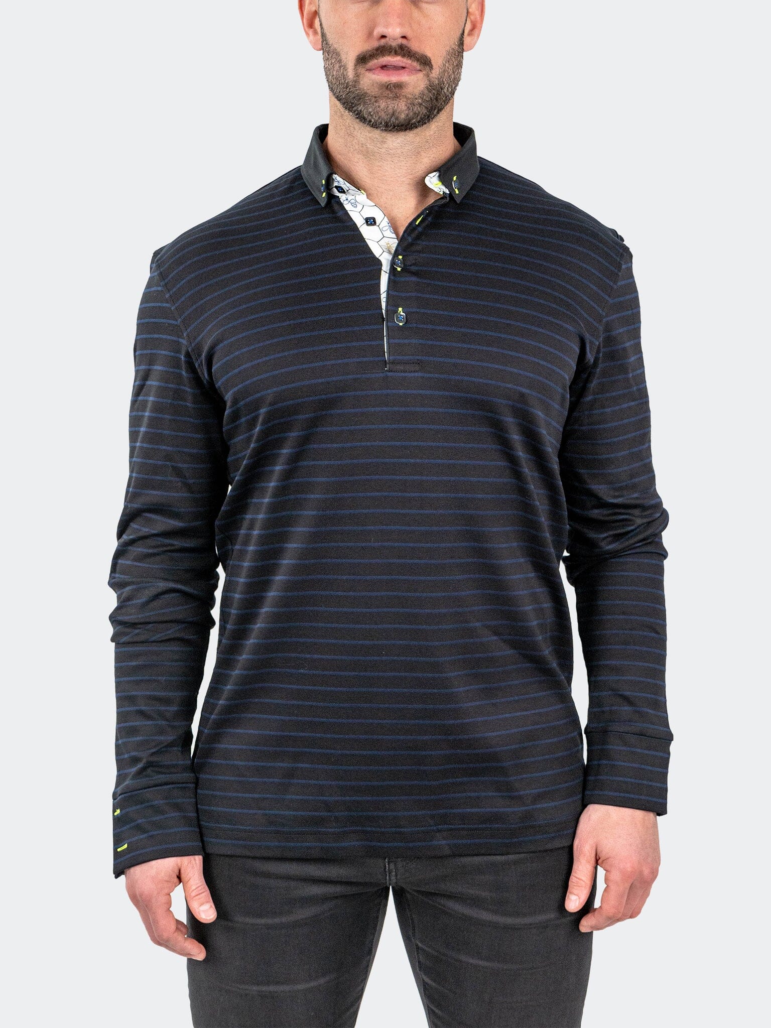 Polo NewtonNavyStripes Black