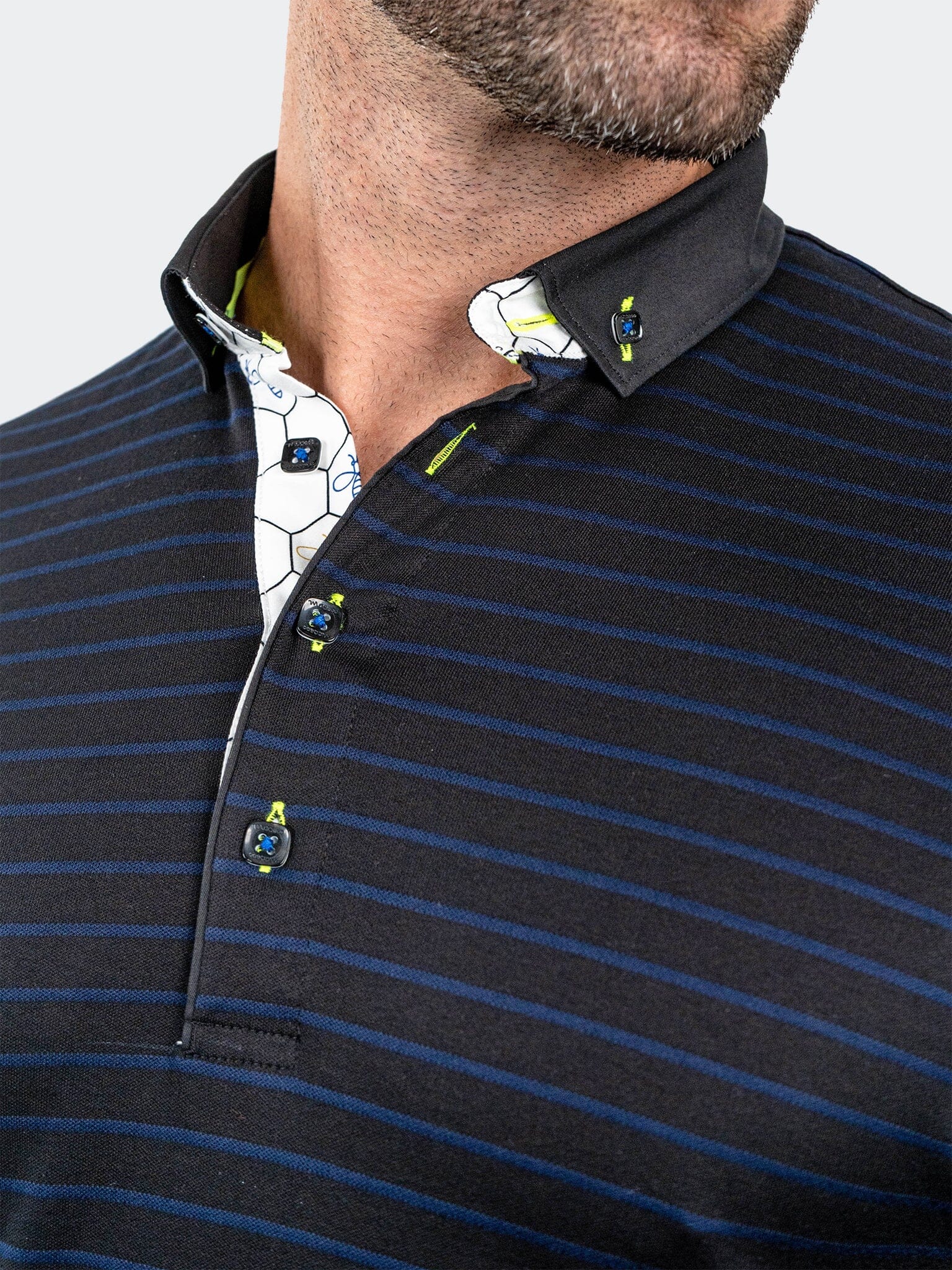 Polo NewtonNavyStripes Black