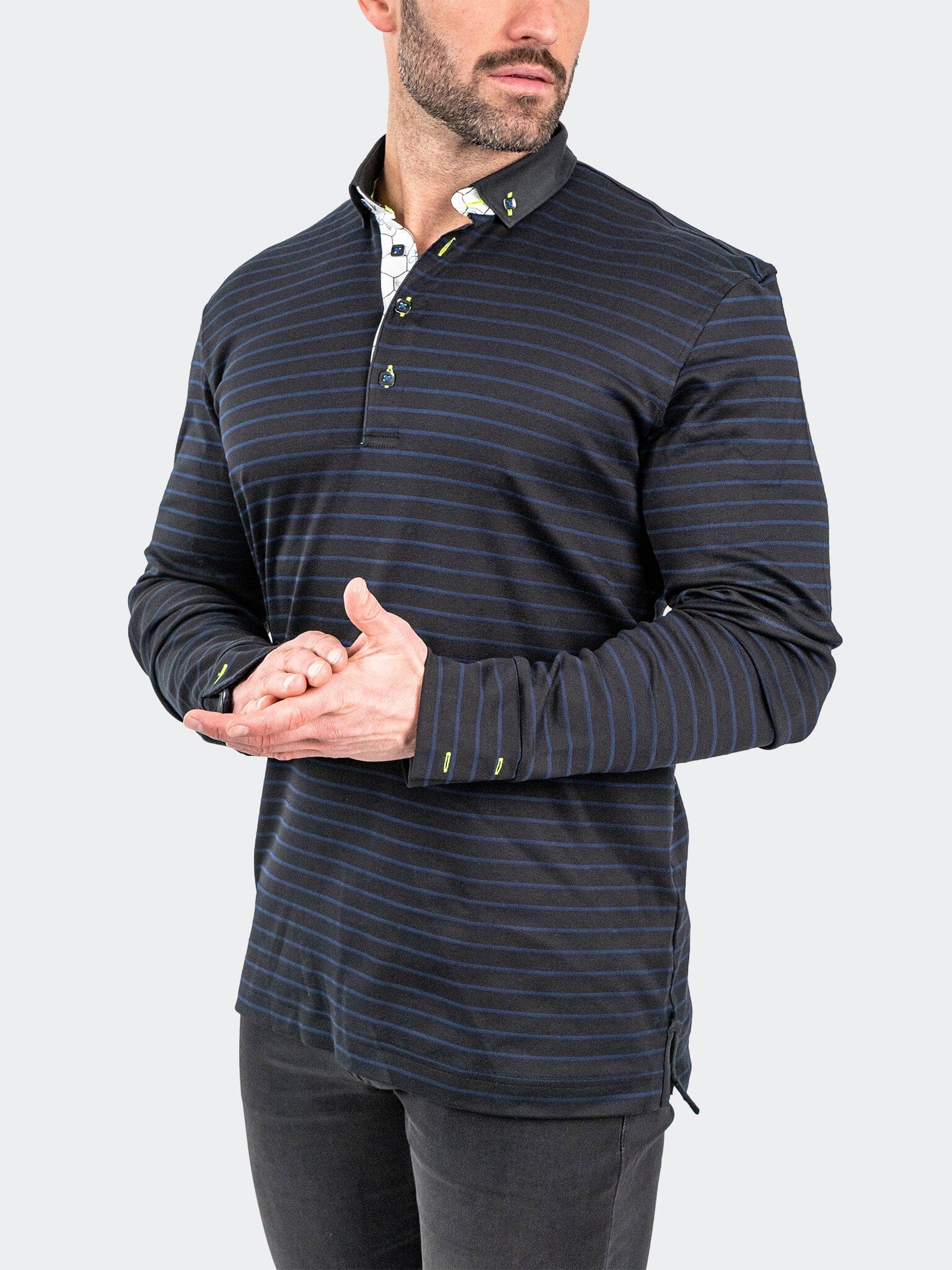 Polo NewtonNavyStripes Black