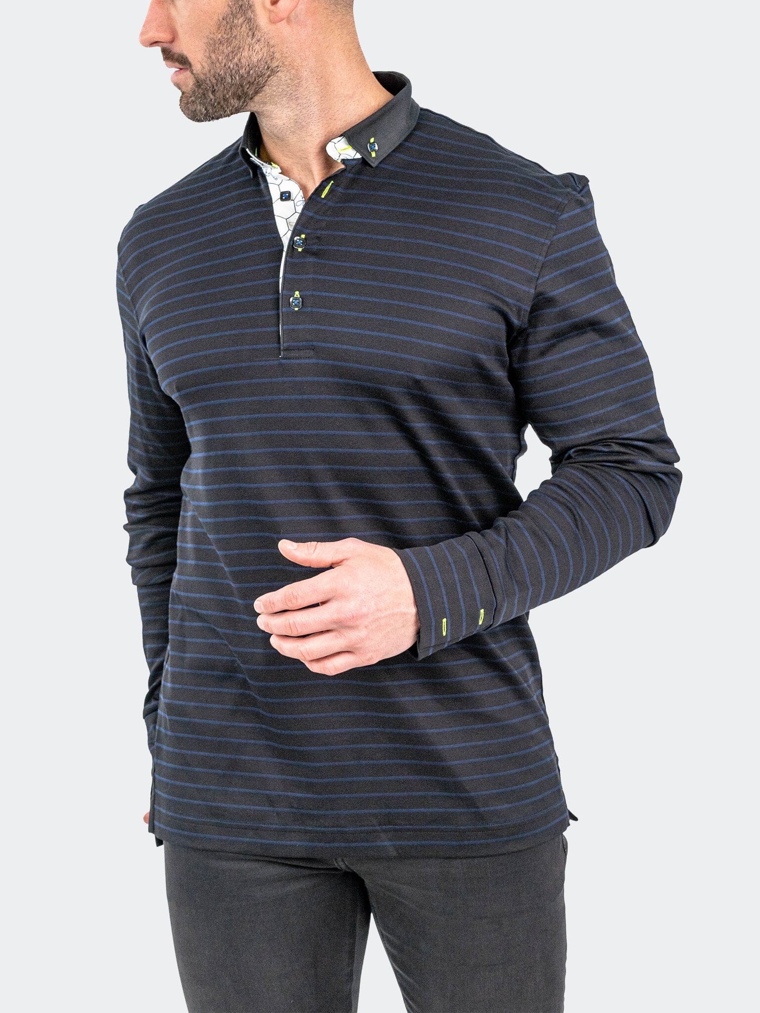 Polo NewtonNavyStripes Black