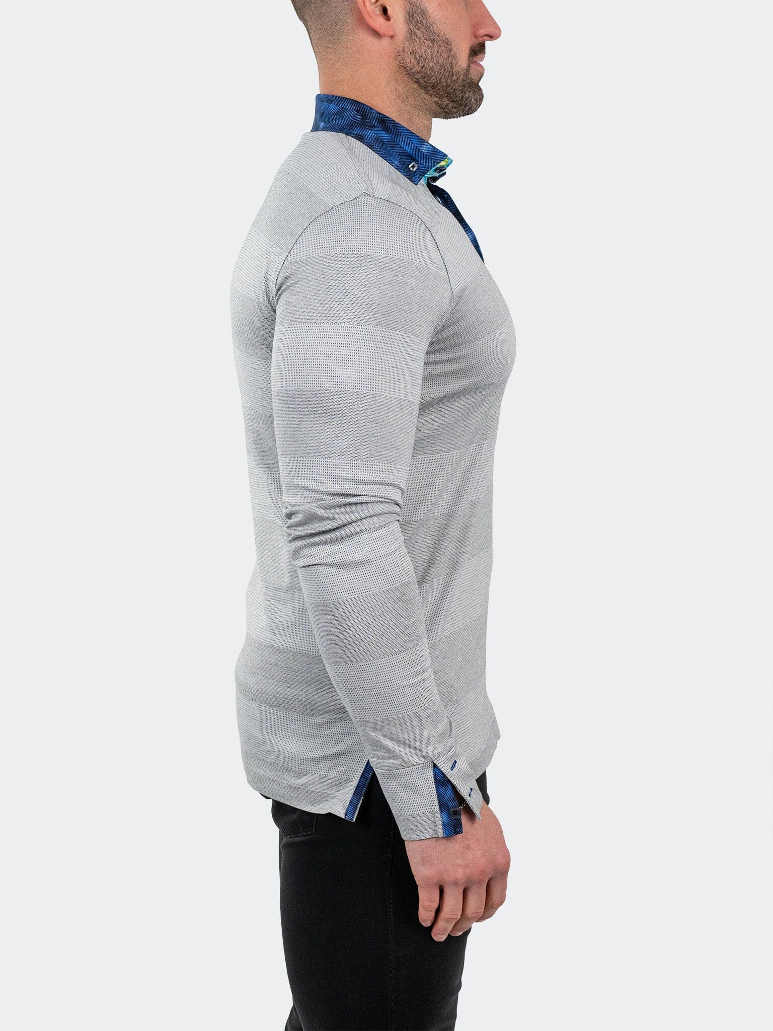 Newton Rustic Grey Long Sleeve Polo