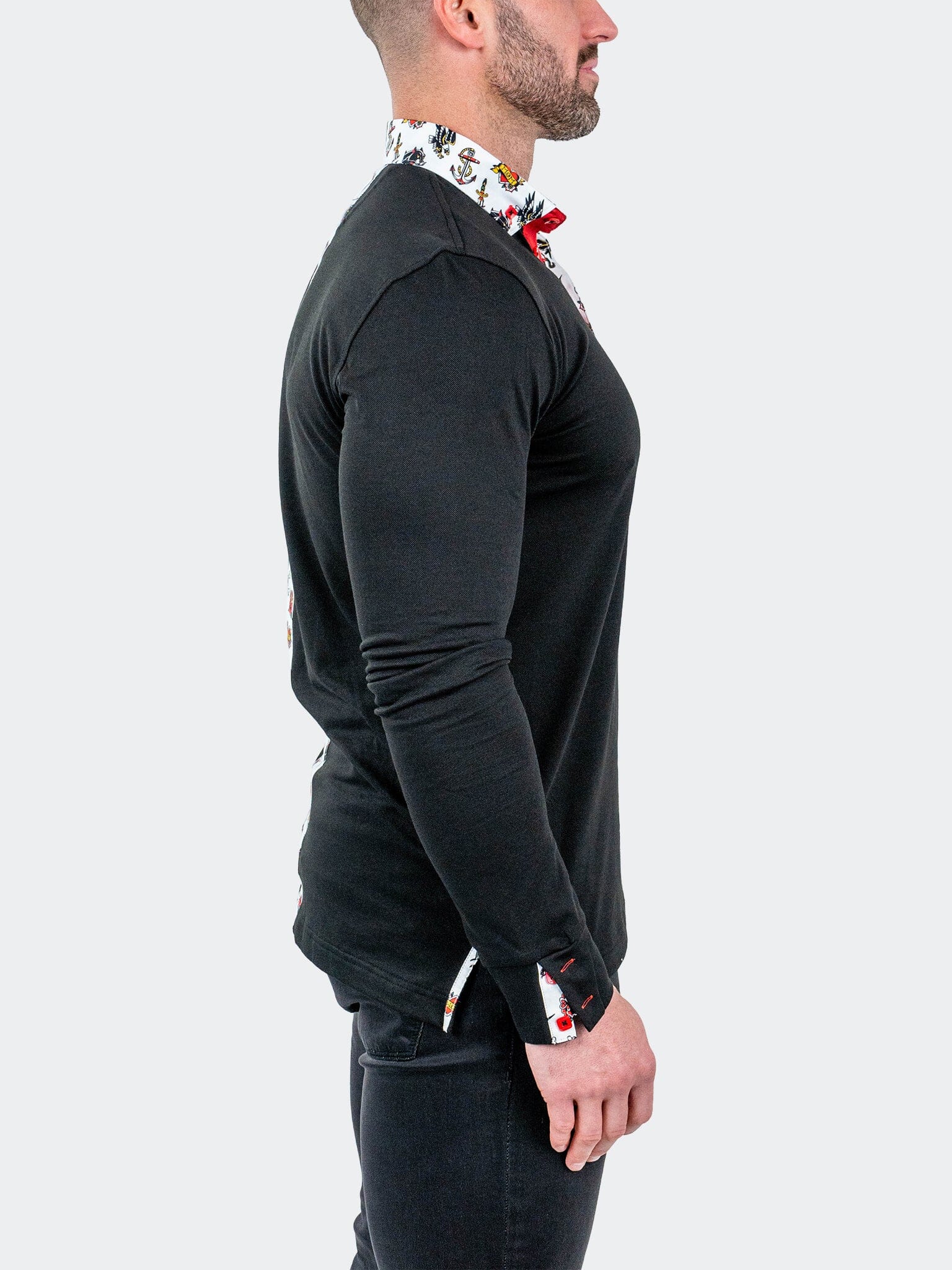 Newton Solid Tattoo Black Polo