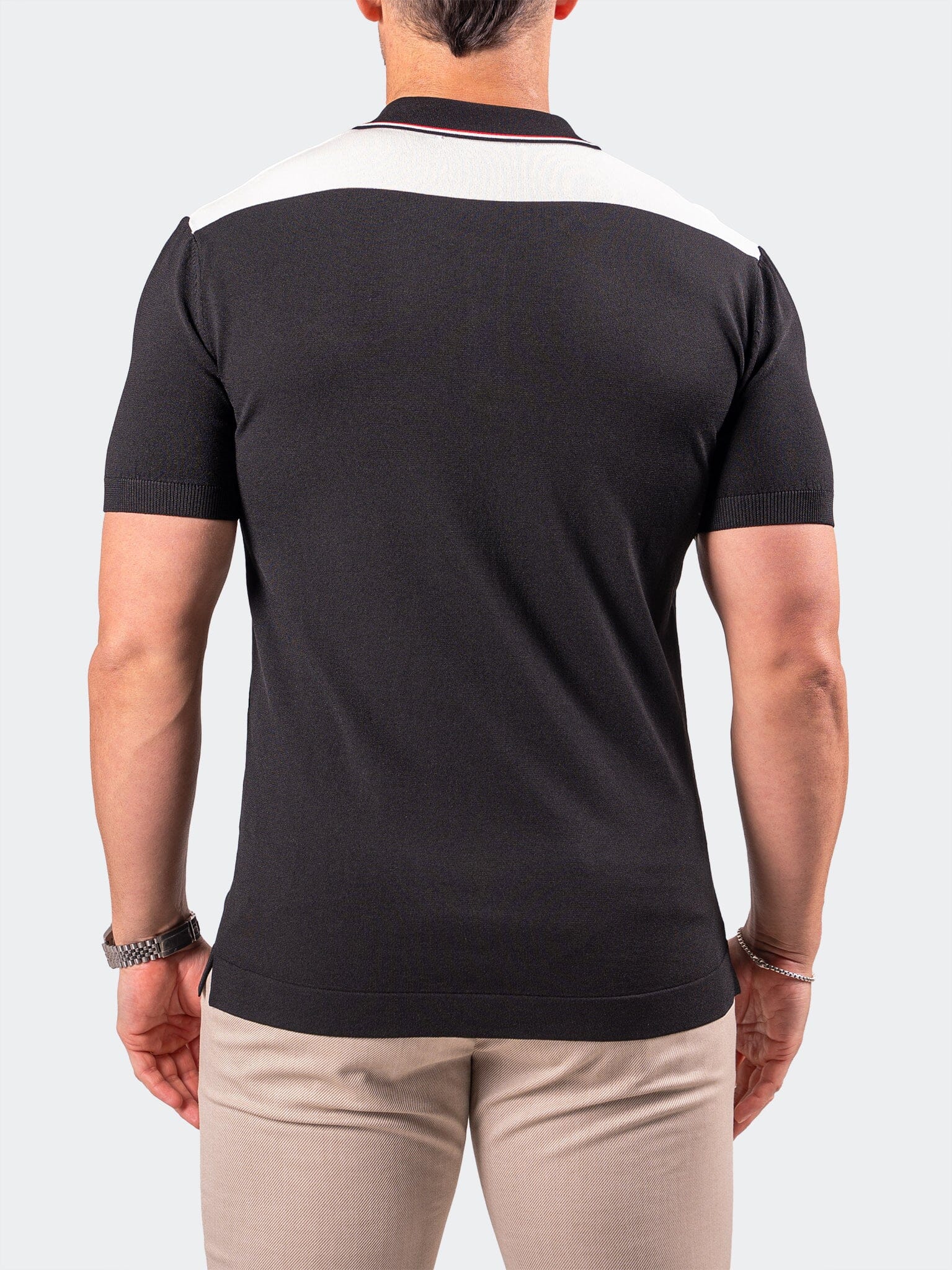 TipDeep Black Knit Polo