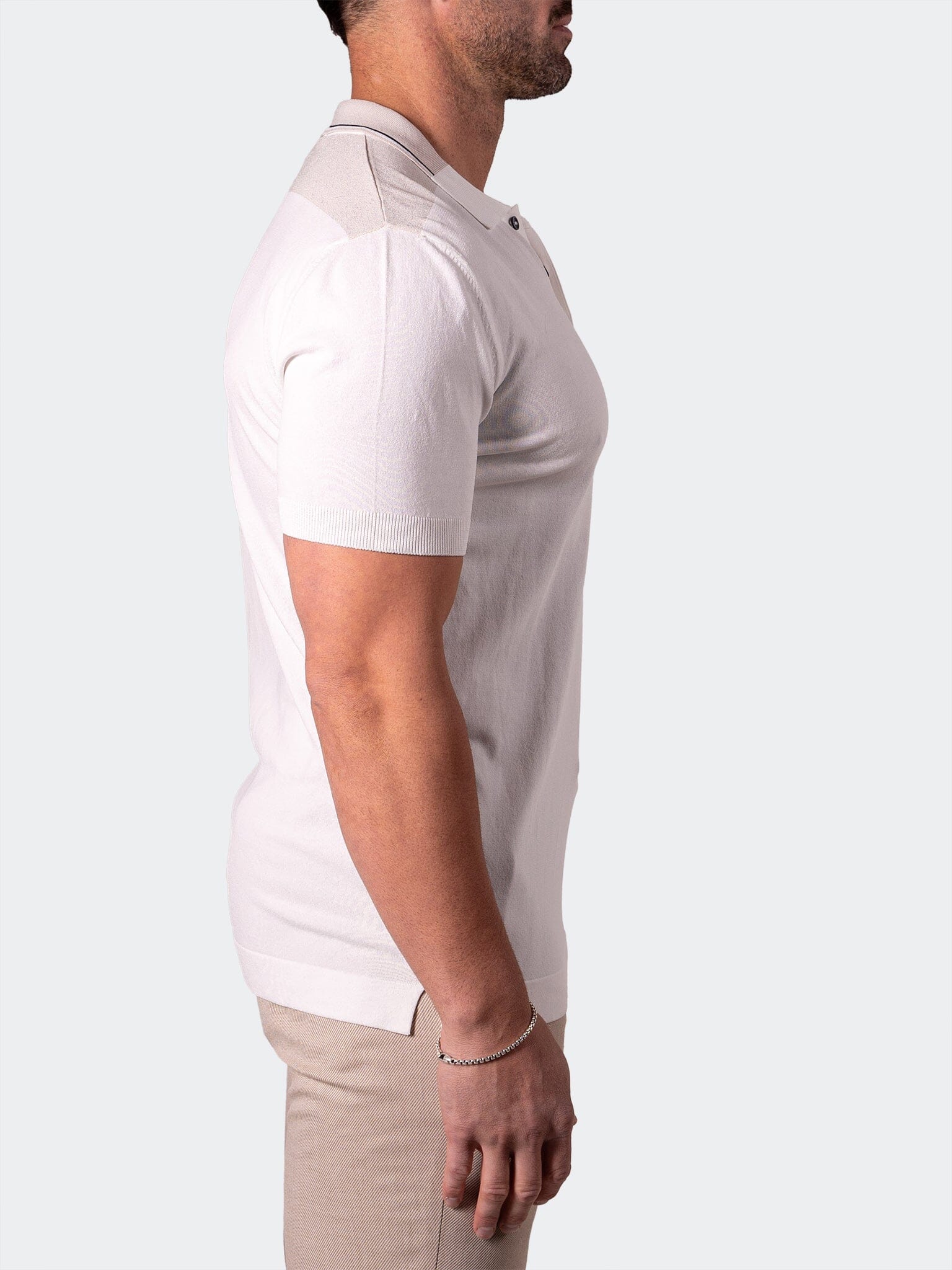 TipIvory White Knit Polo
