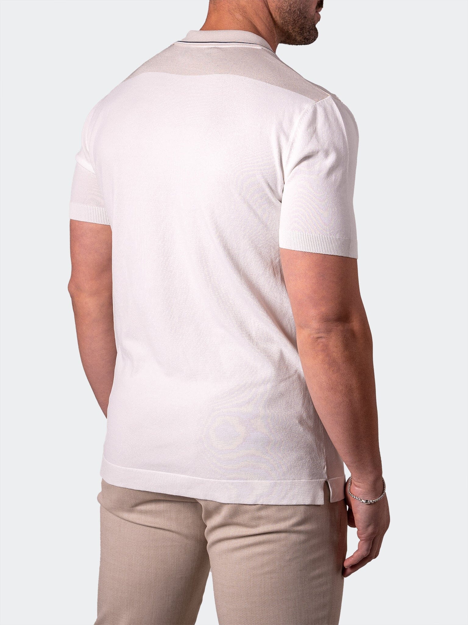 TipIvory White Knit Polo