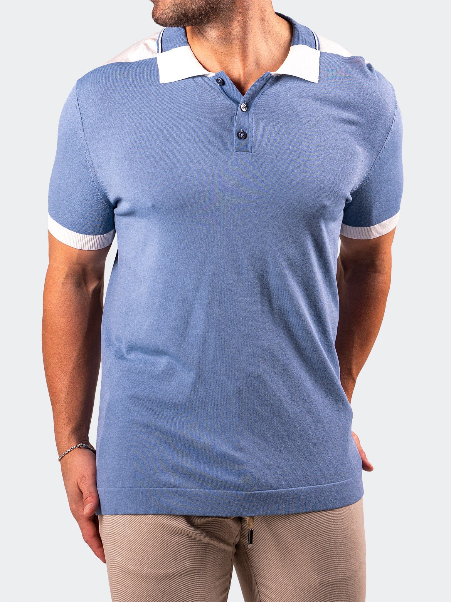 TipSky Blue Knit Polo