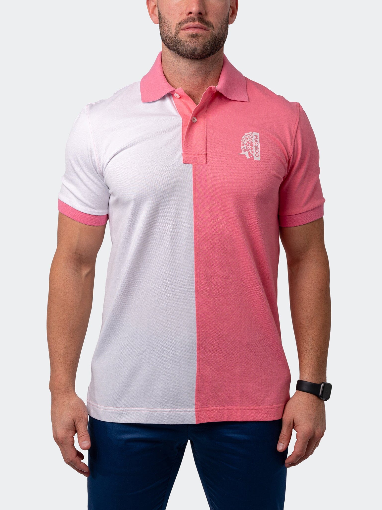 Mozart Split Pink White Polo