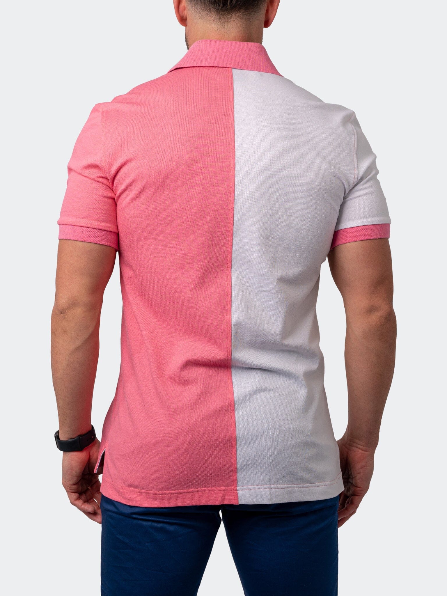 Mozart Split Pink White Polo