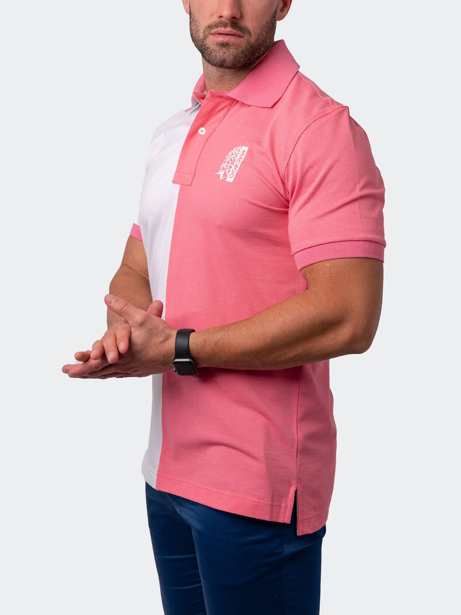 Mozart Split Pink White Polo