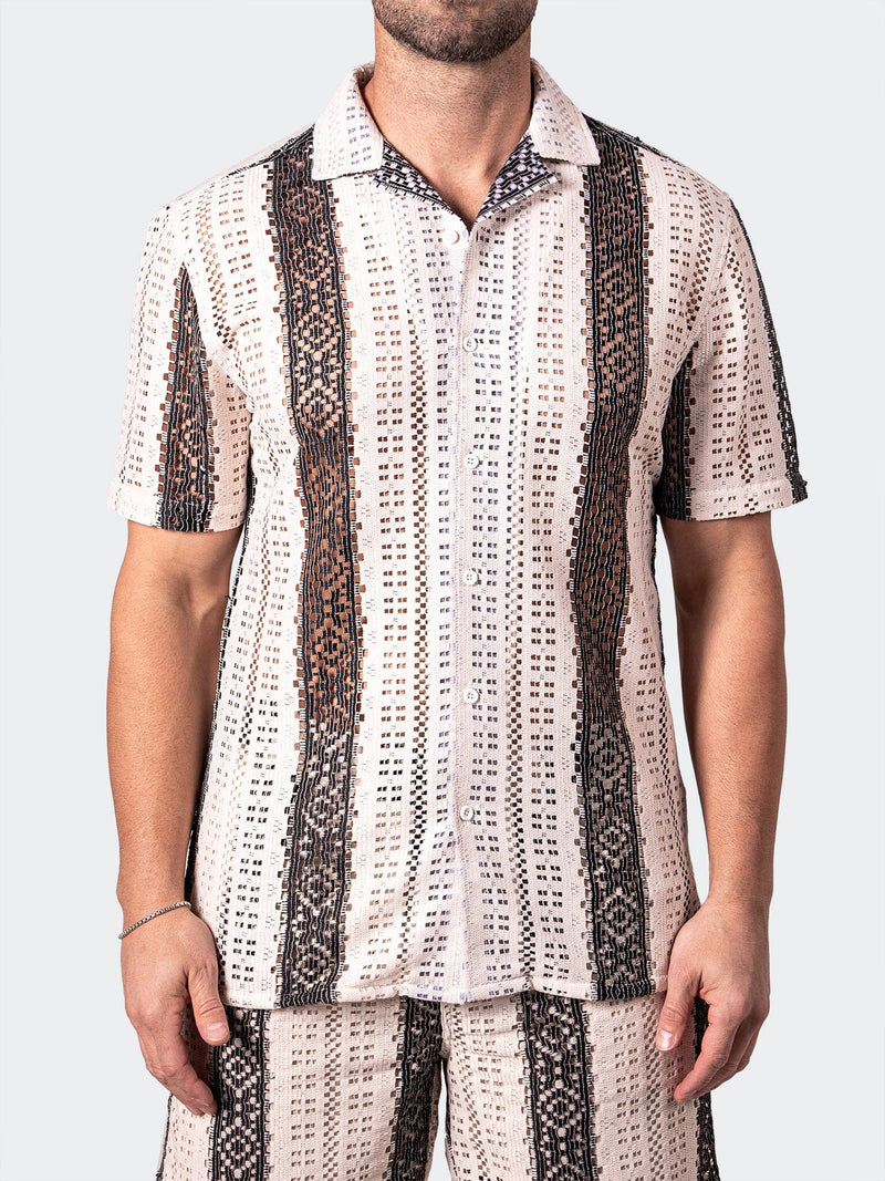 Shirt SS StripesCream White